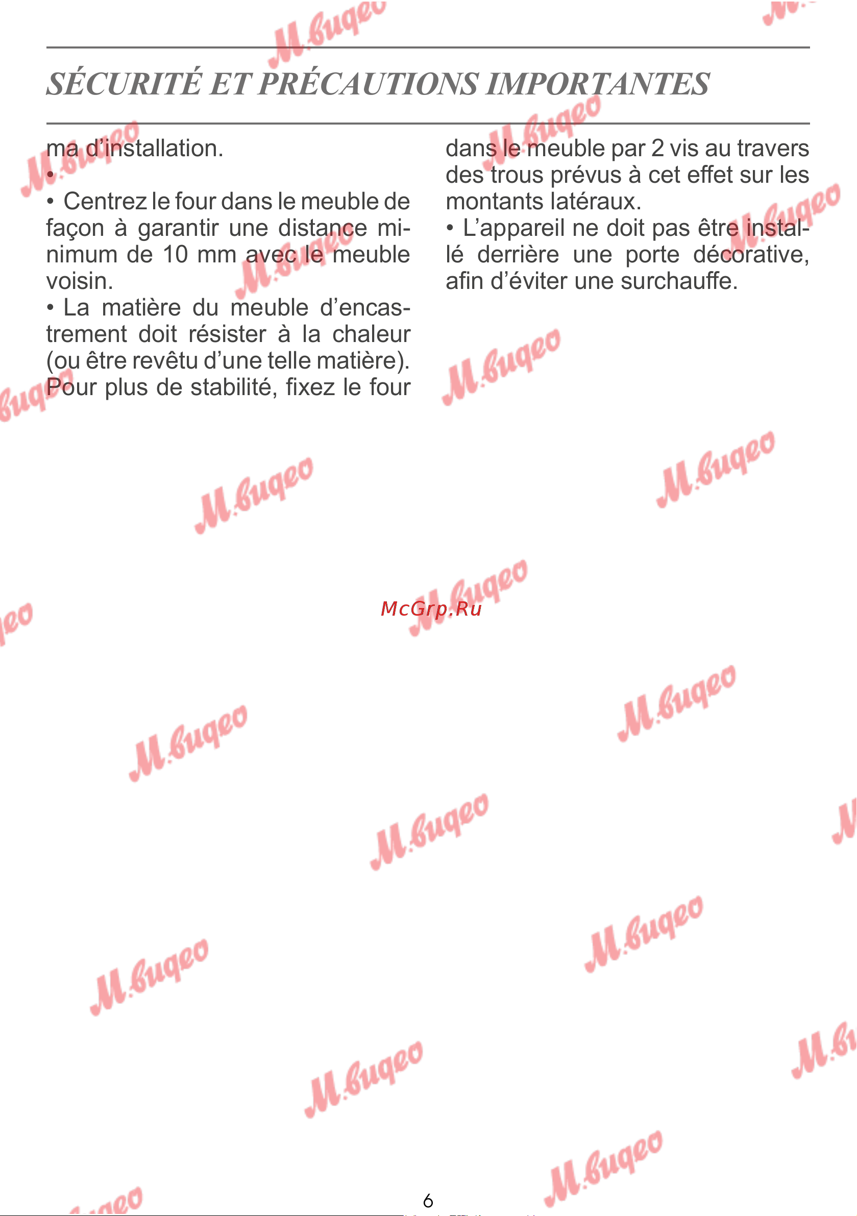 De Dietrich DOP7231A [6/329] Sécurité et précautions importantes