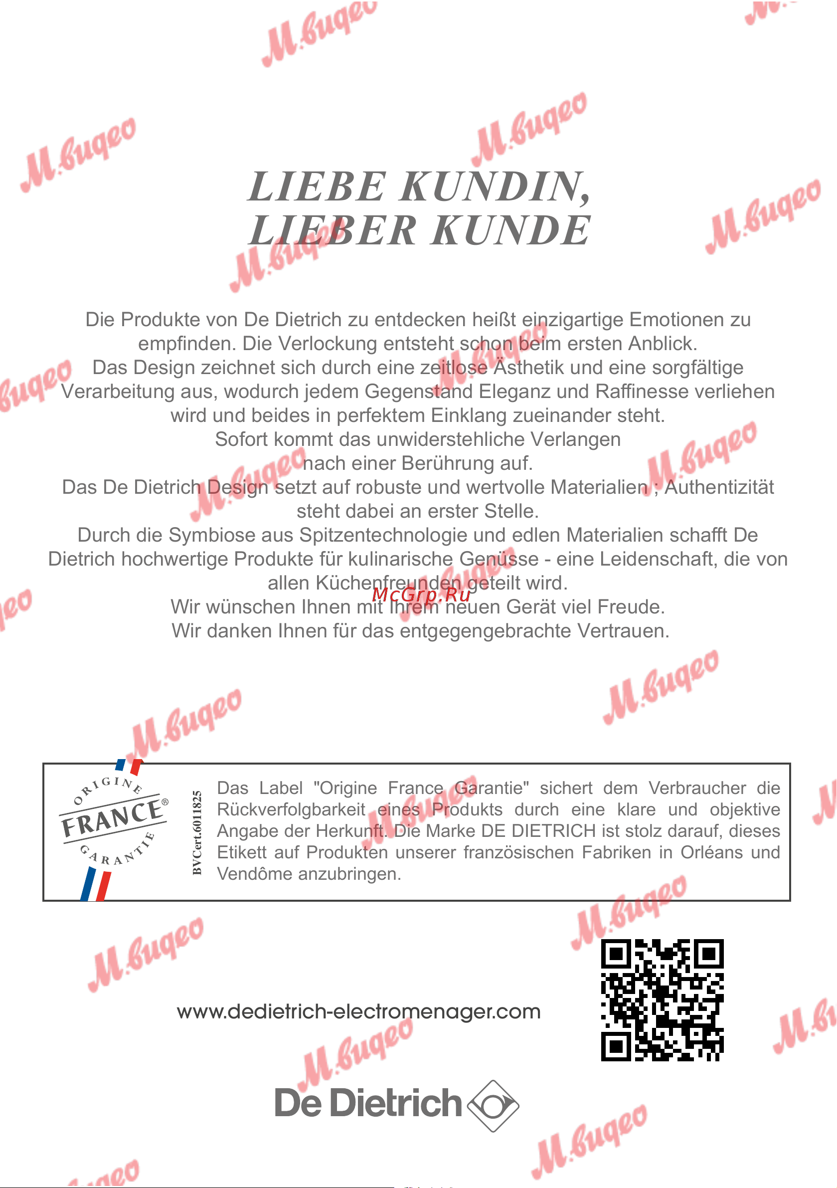De Dietrich DOP7231A [79/329] Liebe kundin lieber kunde