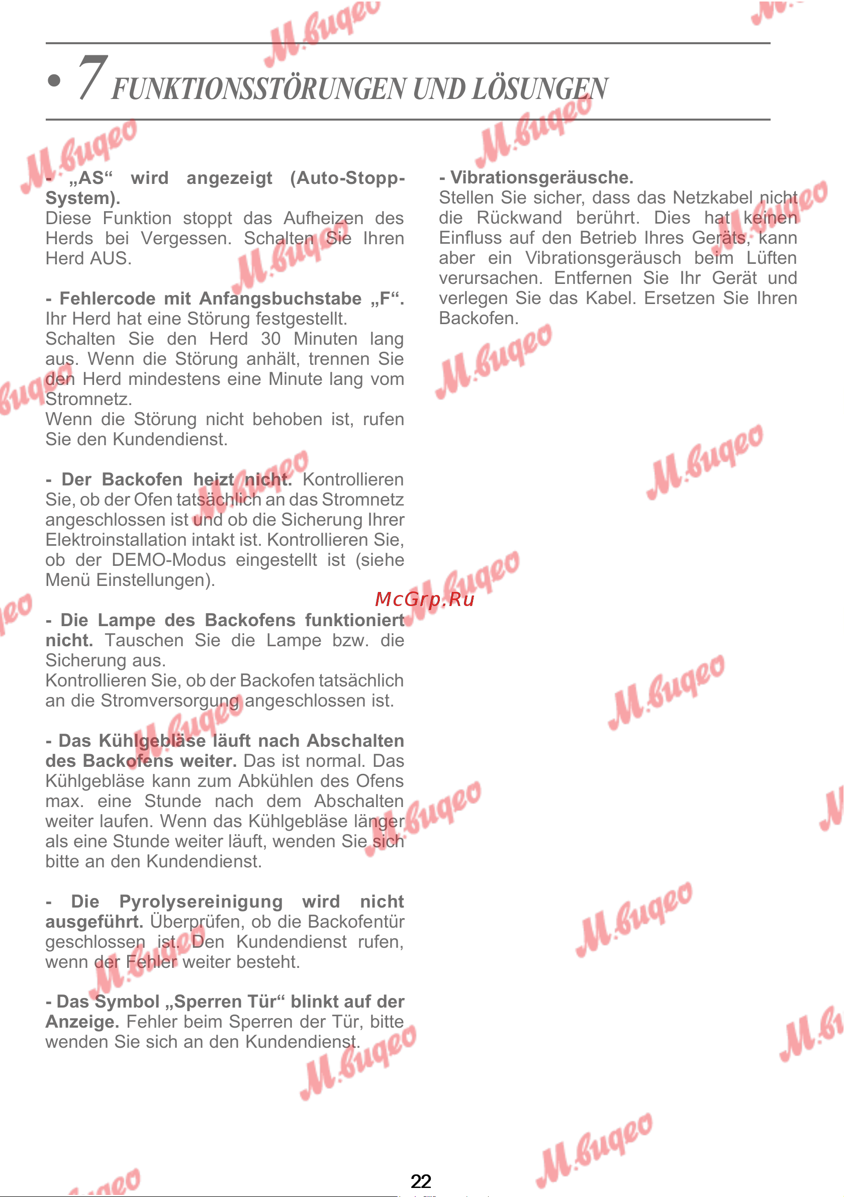 De Dietrich DOP7231A [99/329] Funktionsstörungen und lösungen