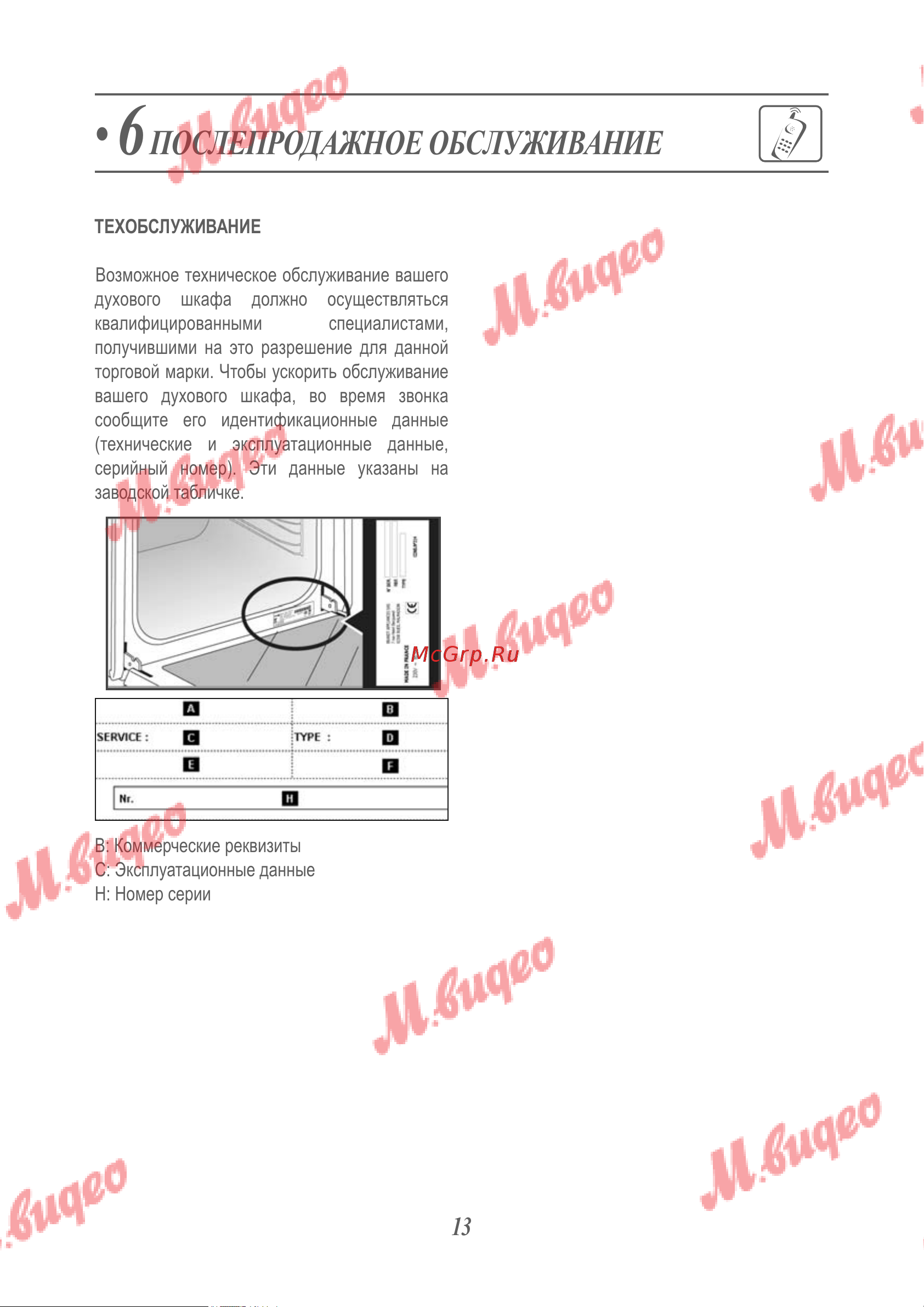 De Dietrich DOP7230X [20/28] Послепродажное обслуживание
