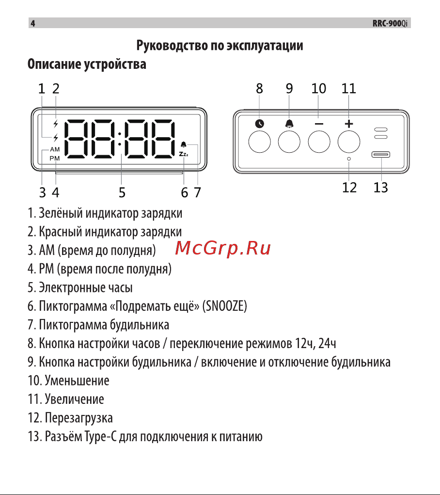 Ritmix RRC-900Qi Руководство по эксплуатации онлайн [4/14] 793995