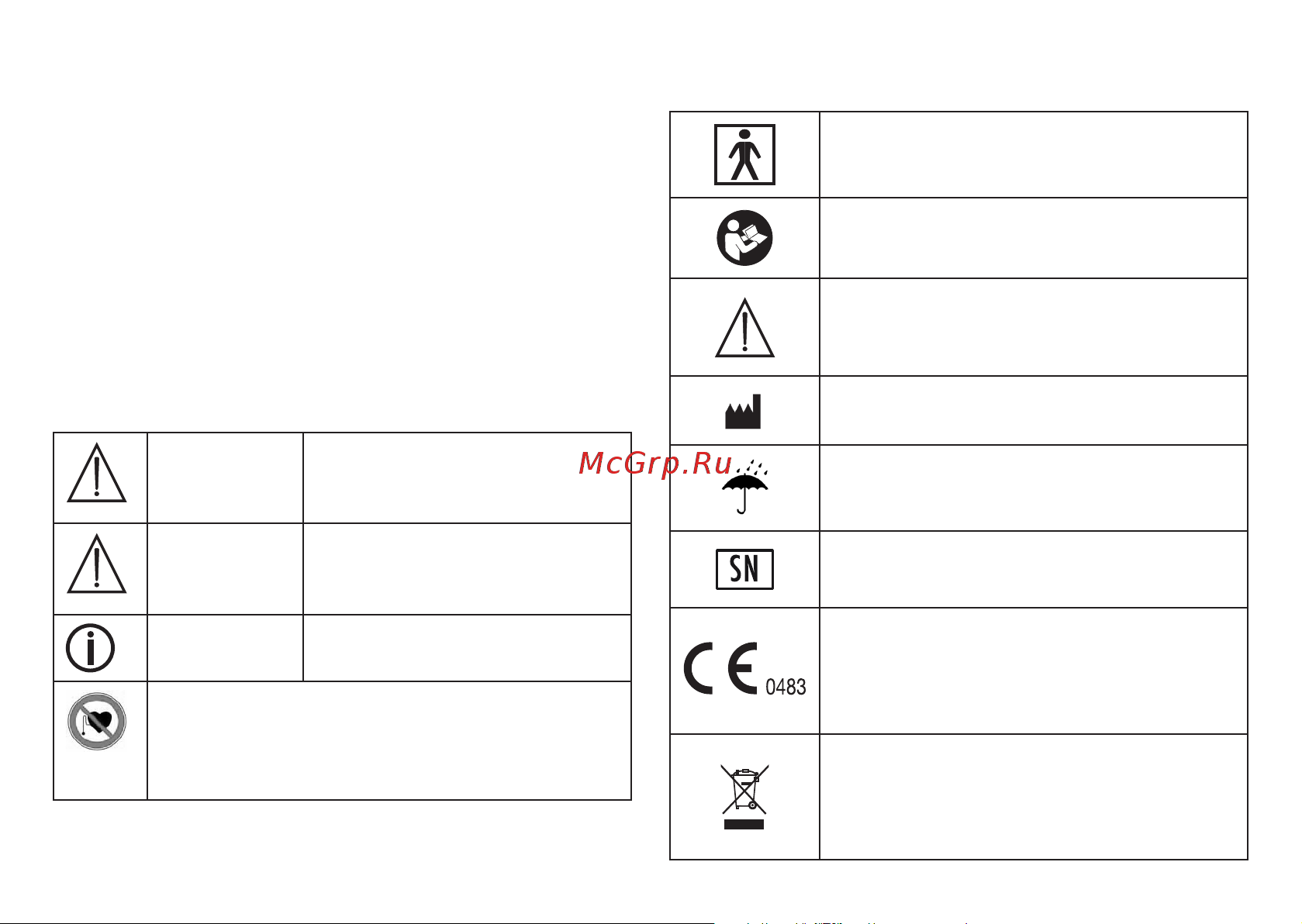 Beurer EM28 черный [109/124] Objaśnienie symboli