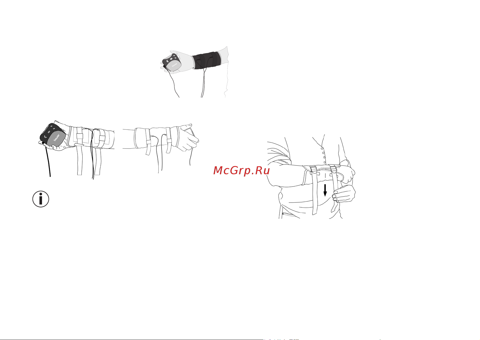 Beurer EM28 черный [25/124] Before positioning the wrist cuff first moisten