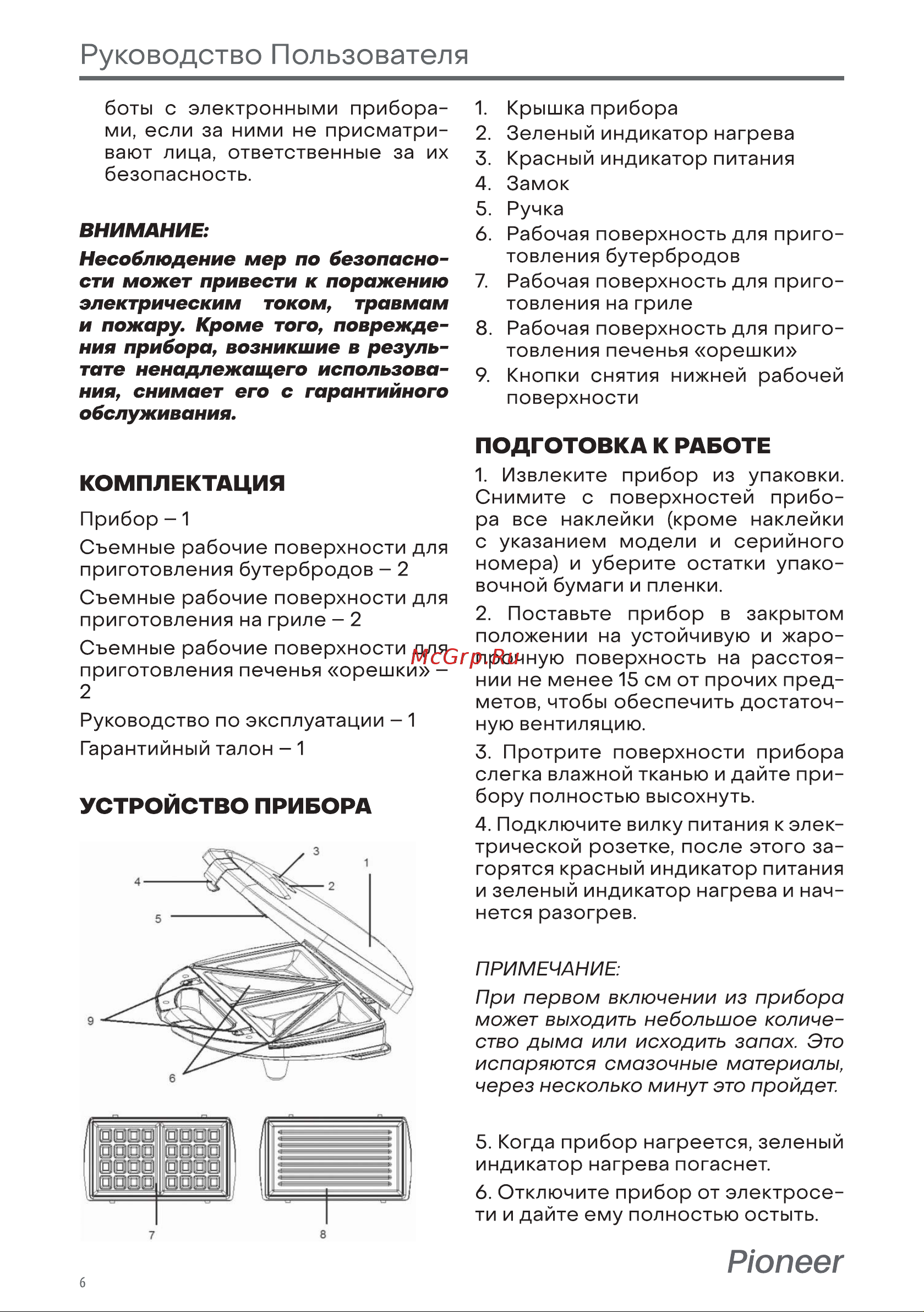 Pioneer SM302D Руководство по эксплуатации онлайн [6/12] 794923