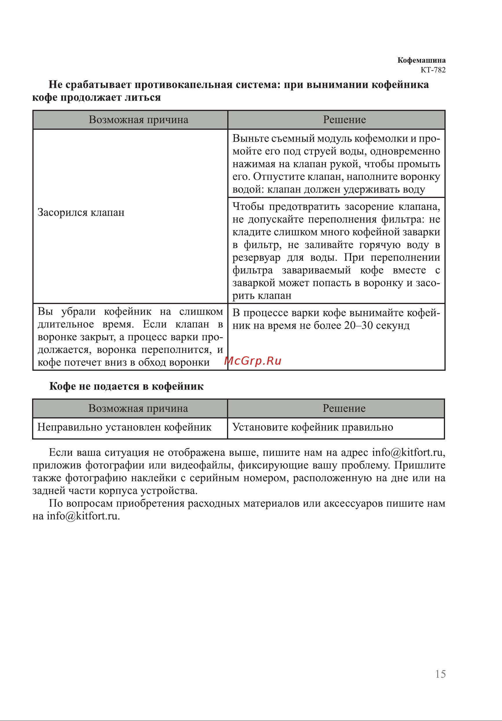 Kitfort КТ-782 Руководство по эксплуатации онлайн [15/20] 795141