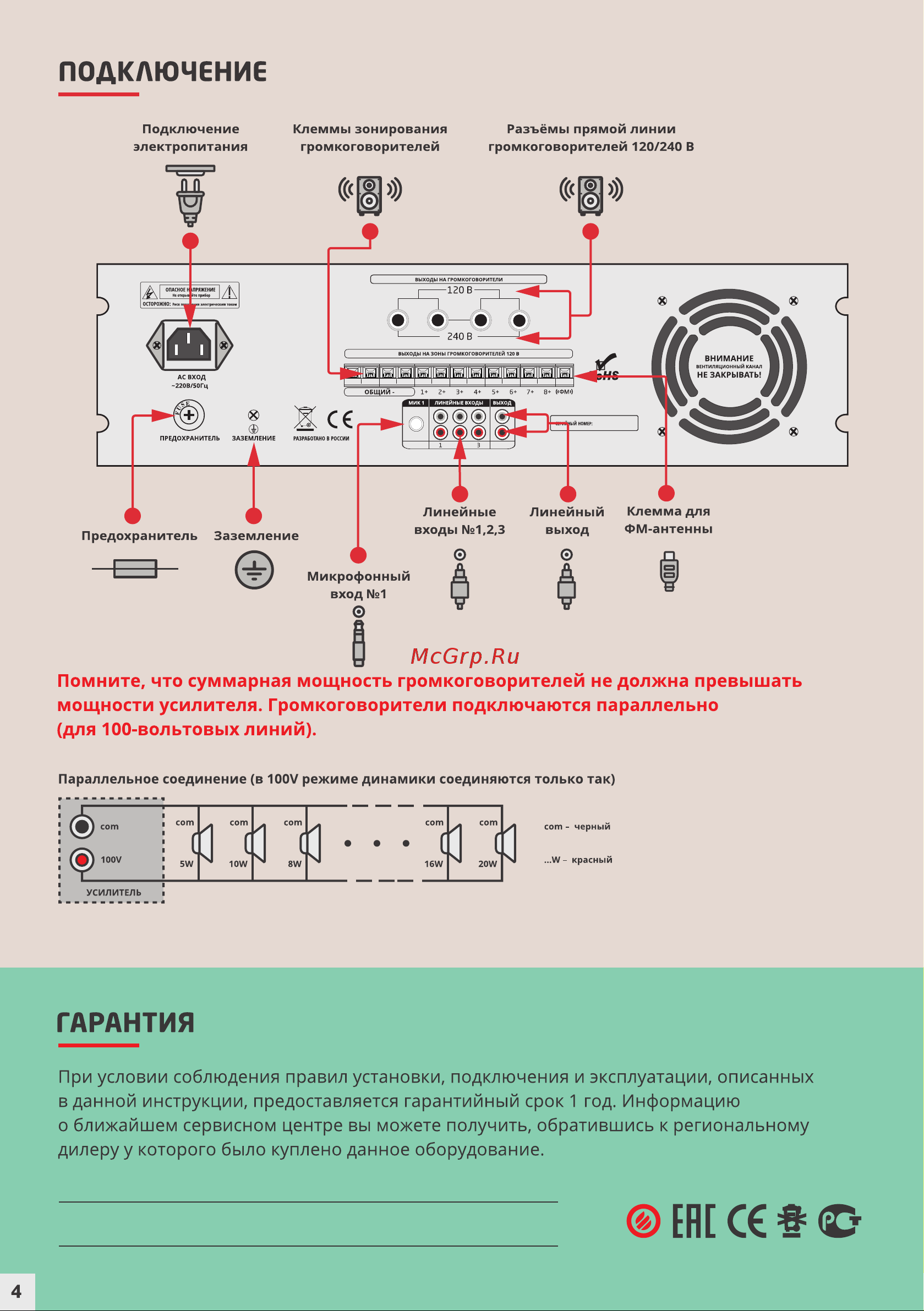 PASystem LEV-1000 [4/4] Страница 4