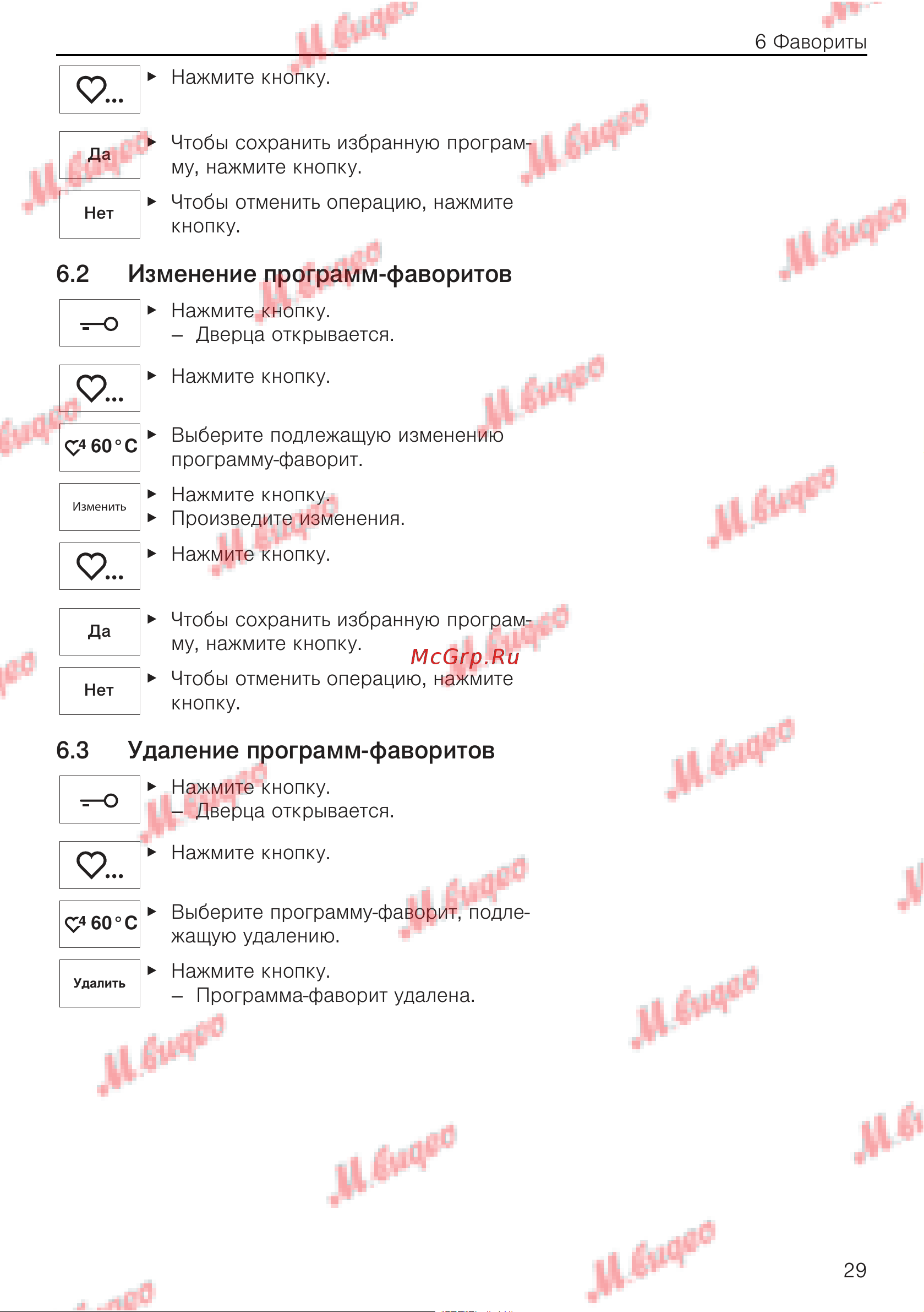 V-ZUG AdoraWash V6000 re [29/60] Изменение программ фаворитов