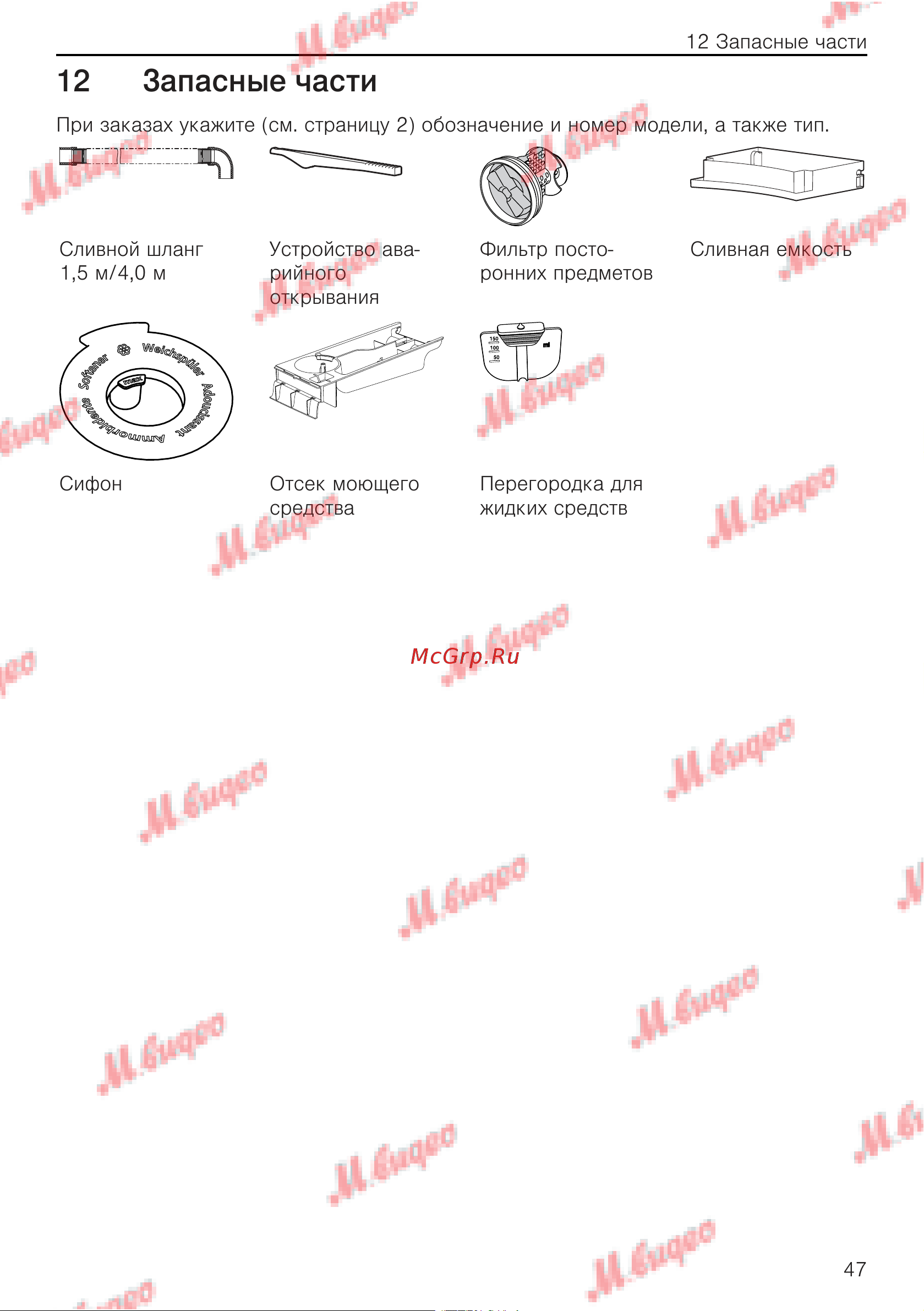 V-ZUG AdoraWash V6000 re [47/60] Запасные части