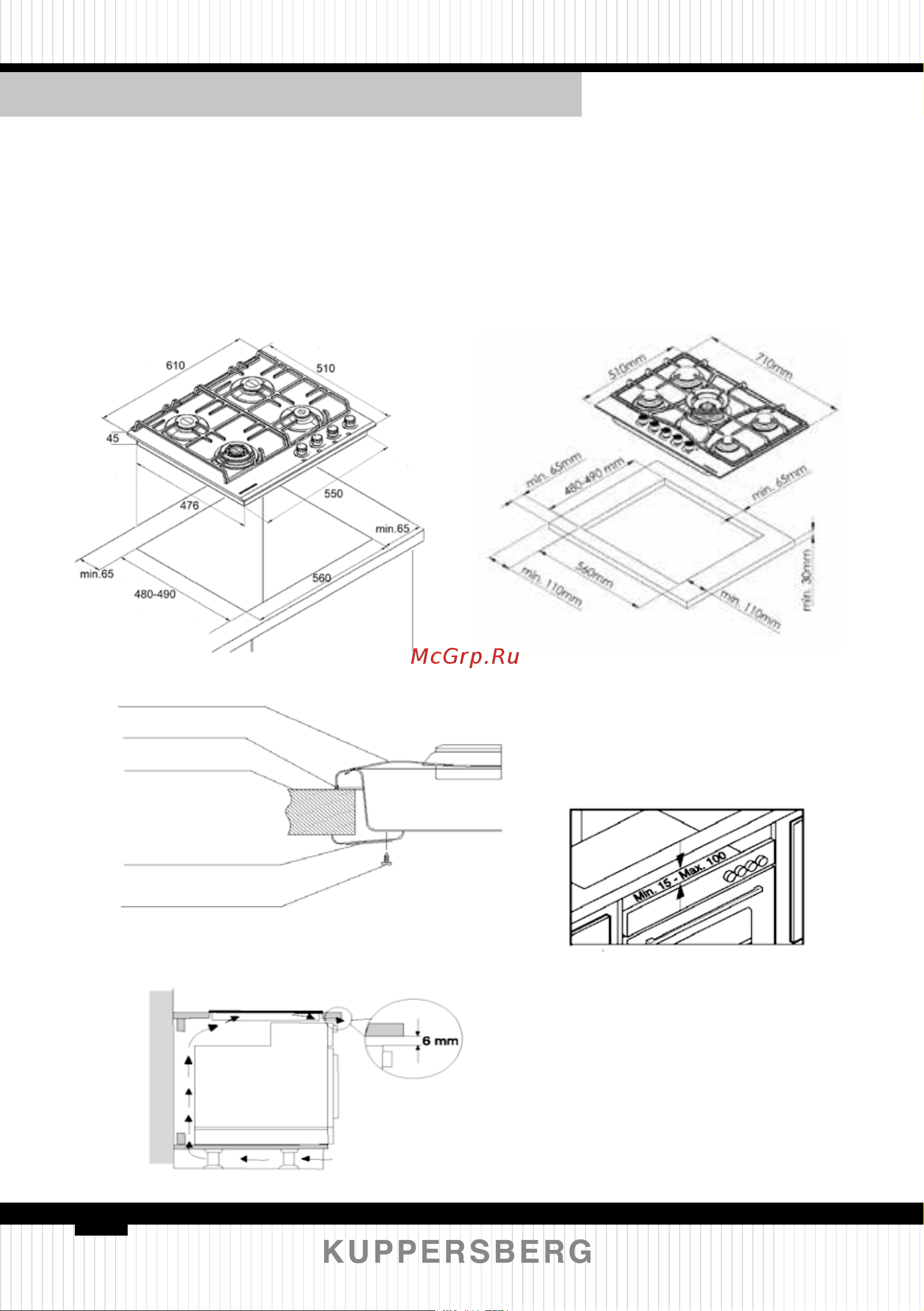 Kuppersberg FS 73 Ant [32/80] Installation of the built in cooker 400 series