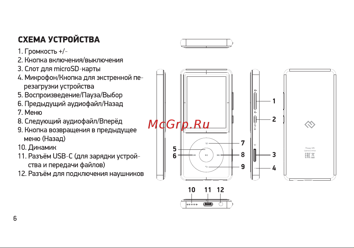 Digma M5 BT 16GB White Руководство по эксплуатации онлайн [6/32] 795383