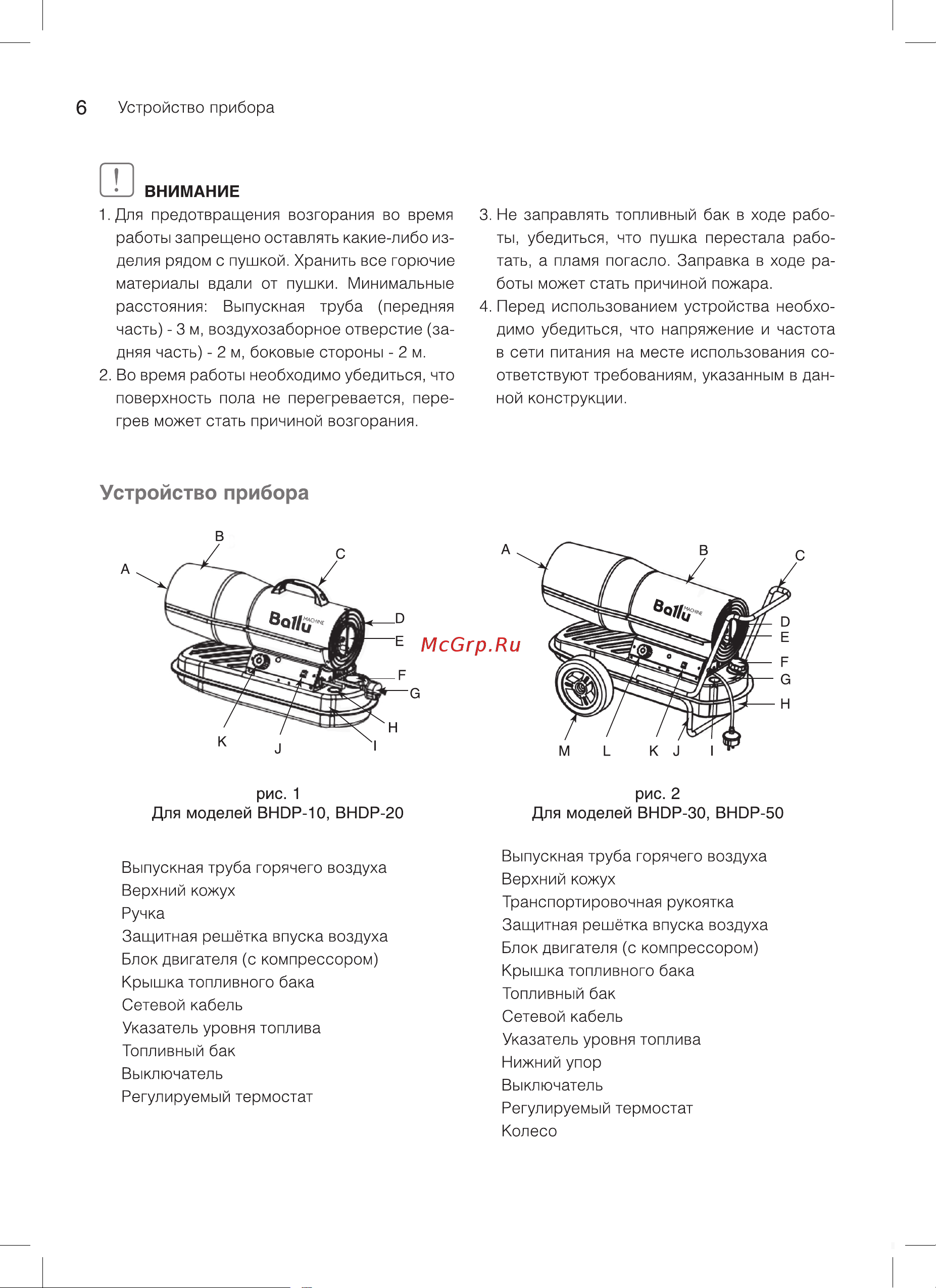 Ballu BHDP-10 Tundra Руководство по эксплуатации онлайн [6/24] 795635