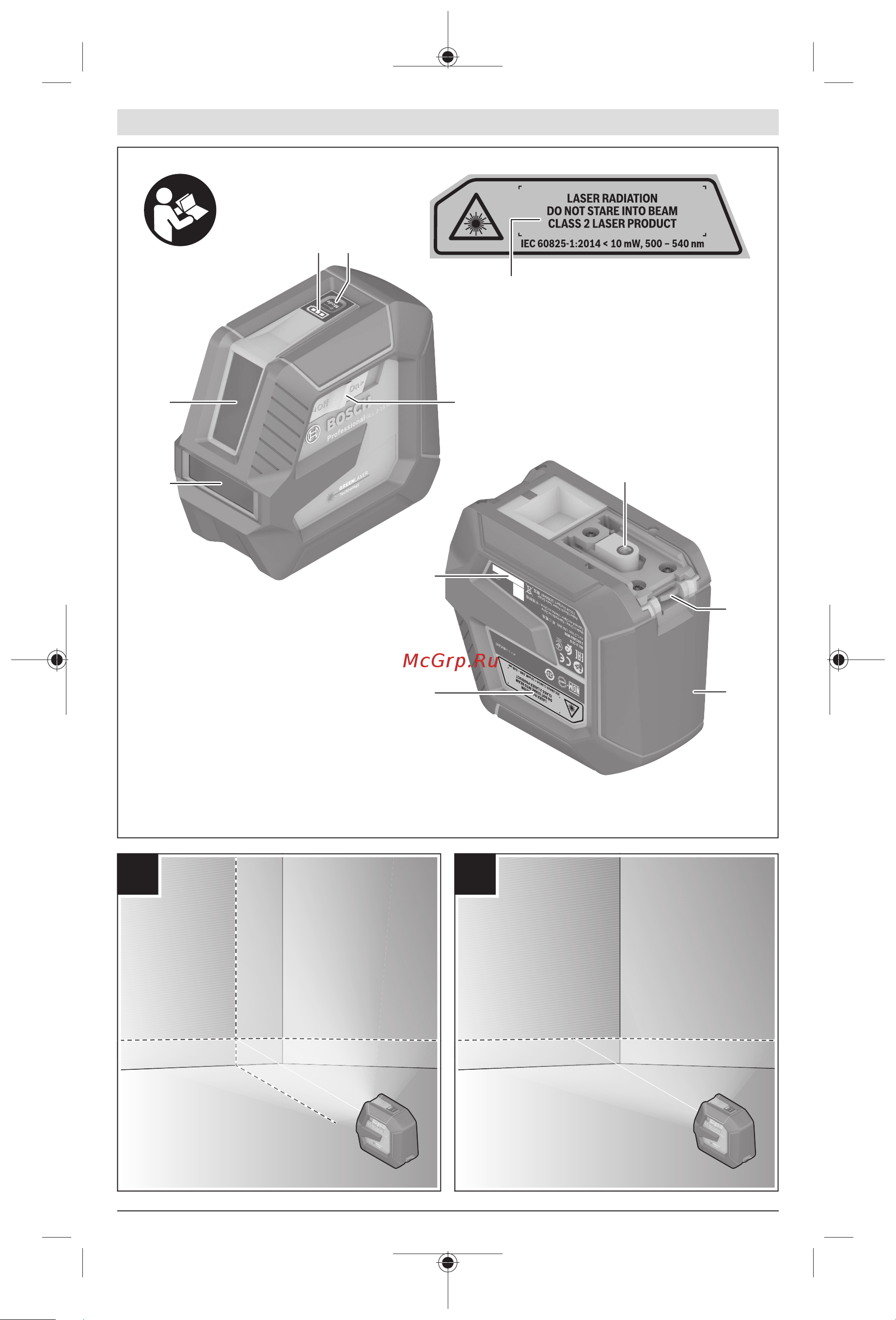 Bosch GLL 2-15 G LB 10 Руководство по эксплуатации онлайн [3/235] 795639