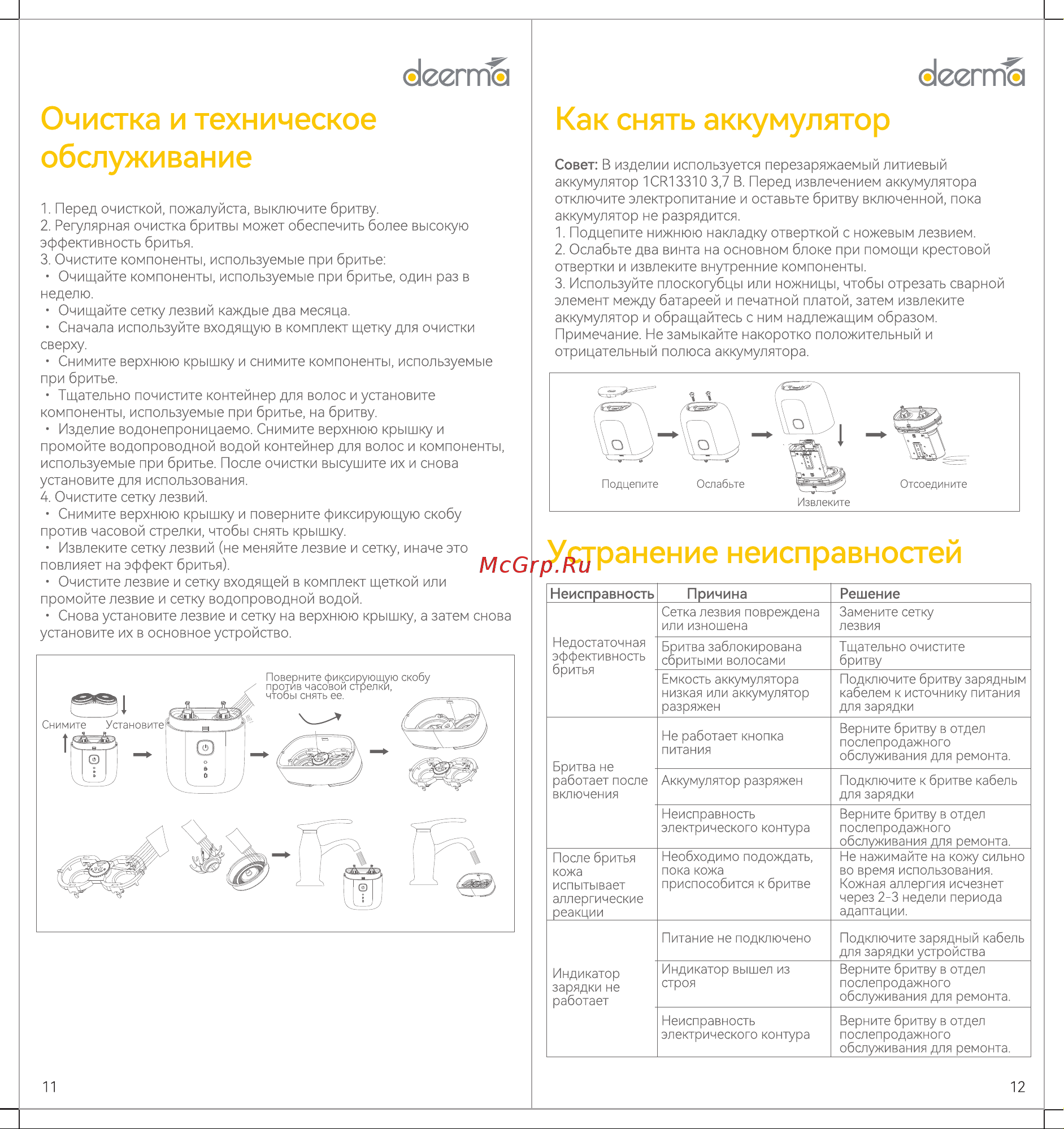 Deerma DEM-TX10W Blue Руководство по эксплуатации онлайн [7/8] 795976