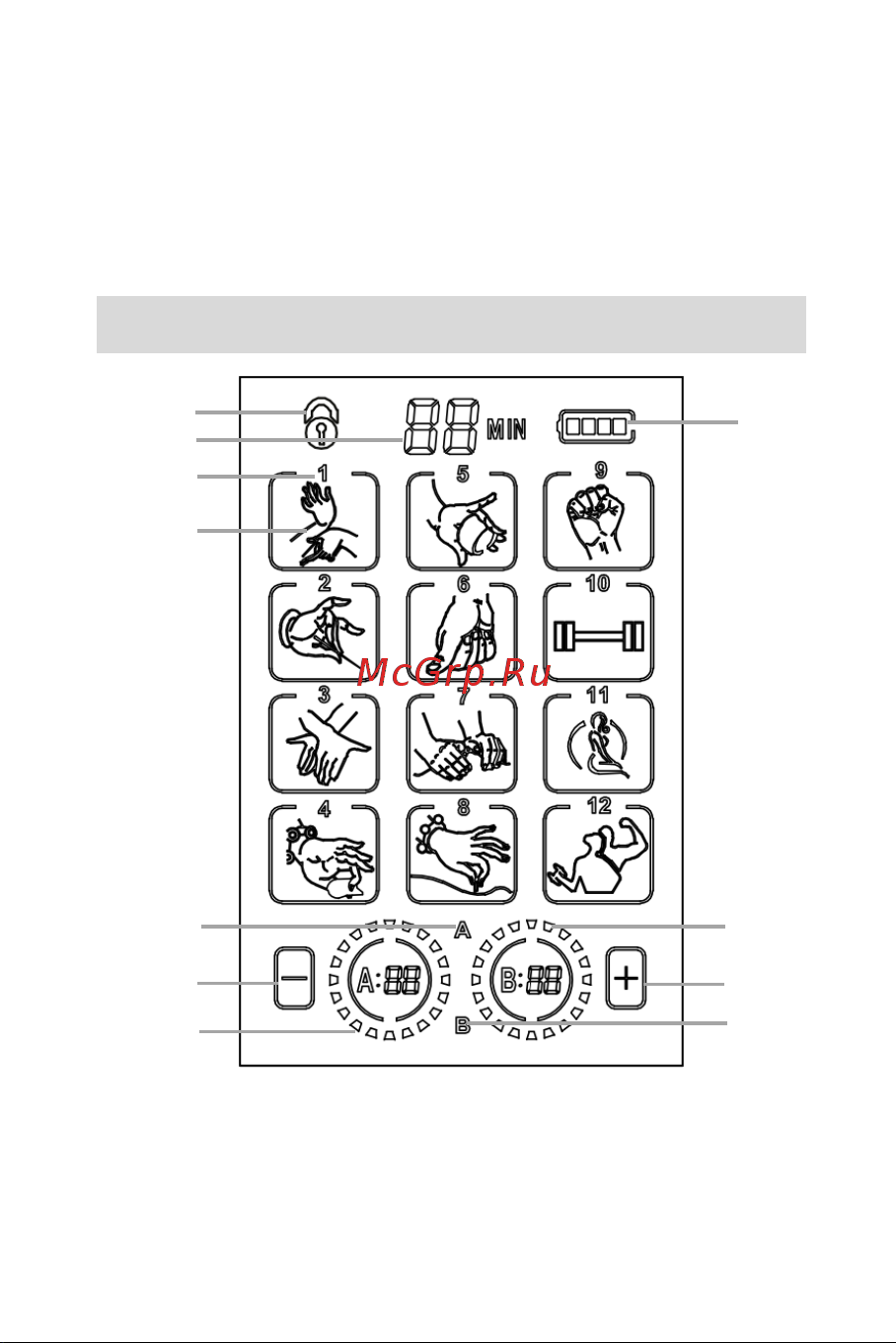 Planta Миостимулятор EMS+TENS EMS-350 [15/63] Дисплей