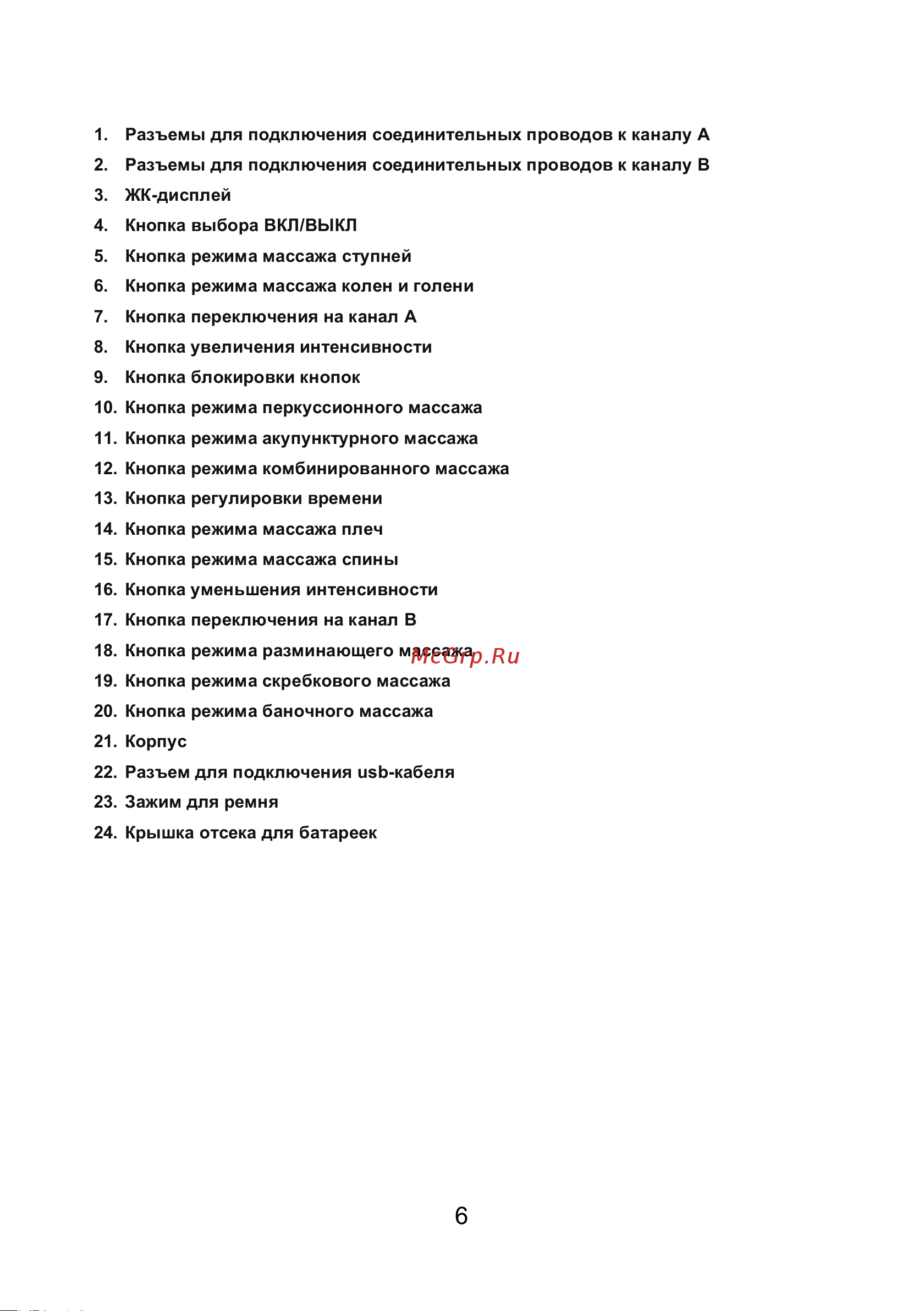 Planta EMS+TENS EMS-200 [6/20] Разъемы для подключения соединительных проводов к каналу а