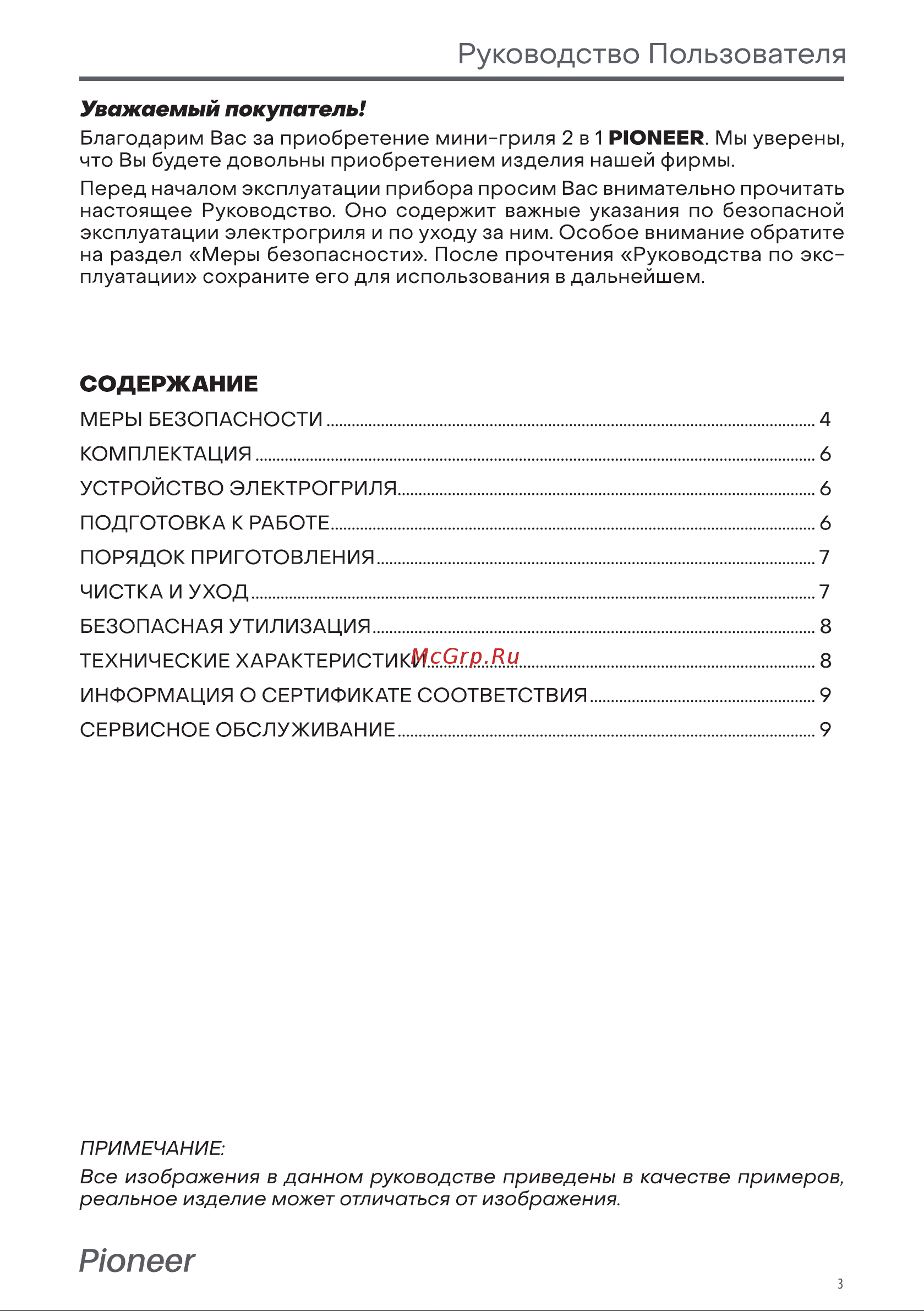 Pioneer GR1011E Руководство по эксплуатации онлайн [3/10] 796140