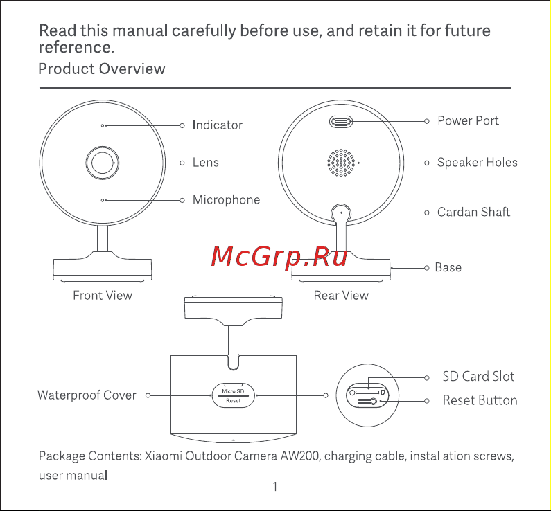 Xiaomi AW200 (BHR6398GL) Руководство по эксплуатации онлайн [2/123] 796146