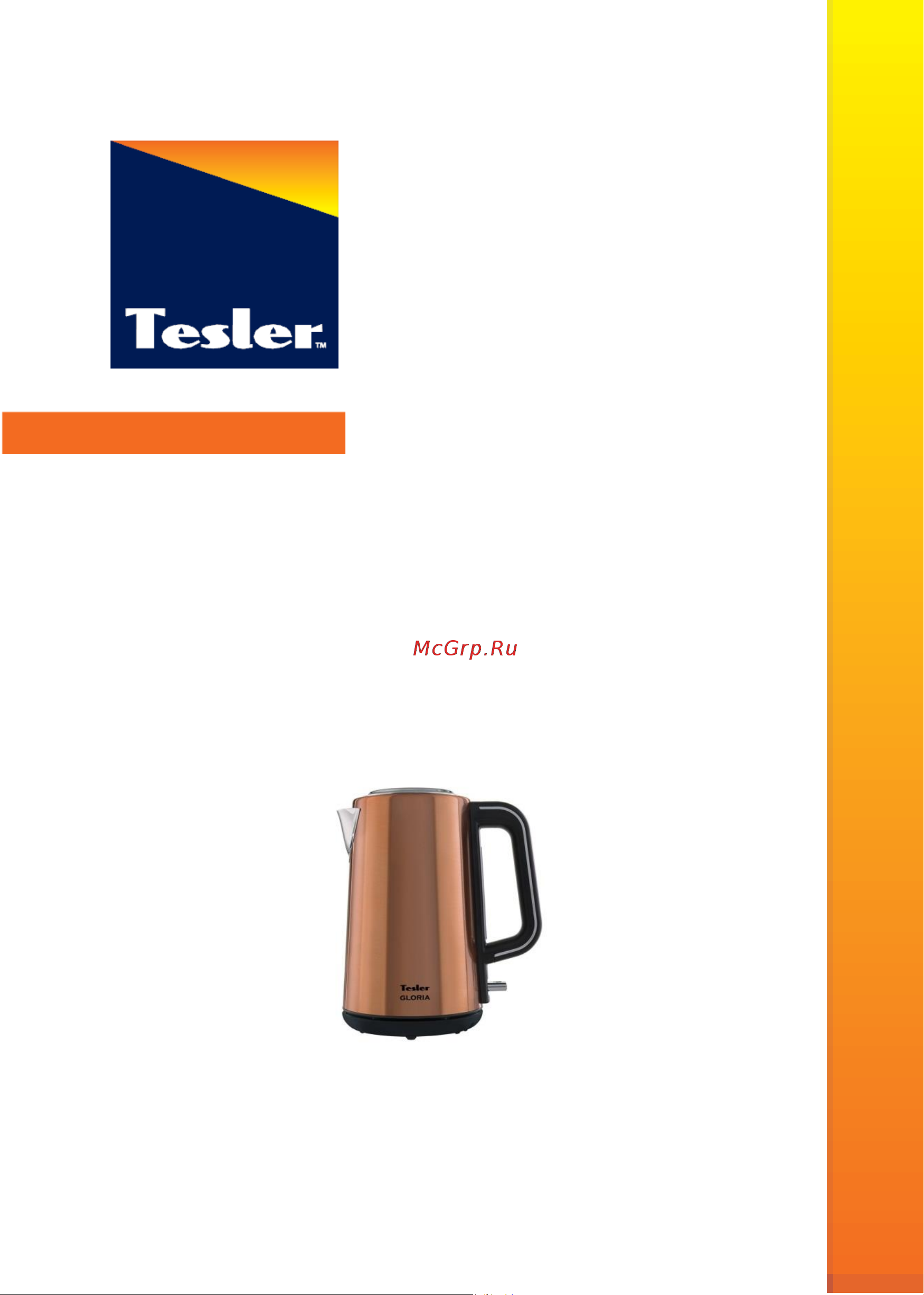 Tesler KT-1710 бронзовый Руководство по эксплуатации онлайн