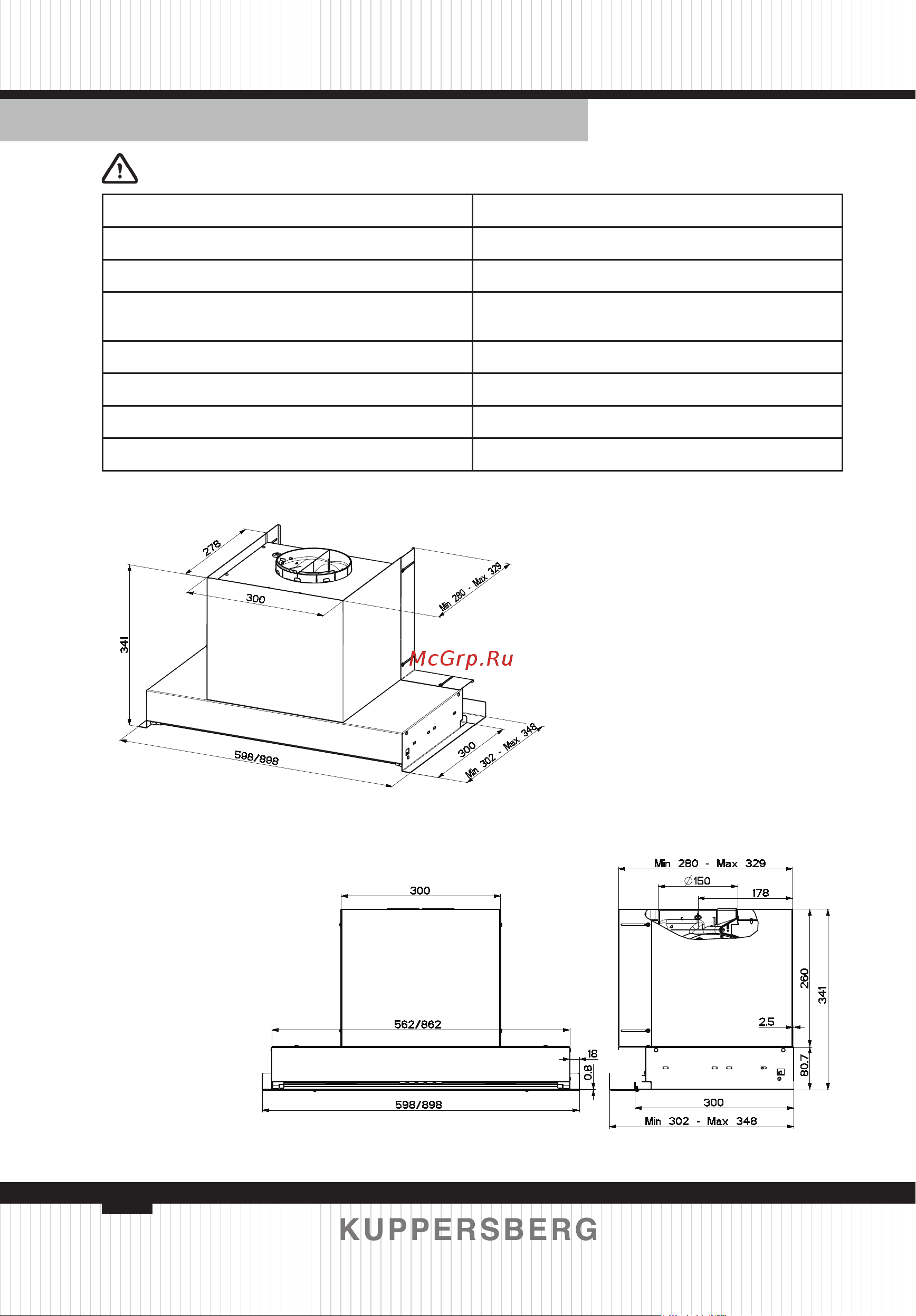Kuppersberg FRANCESCA 60 [22/60] Technical data