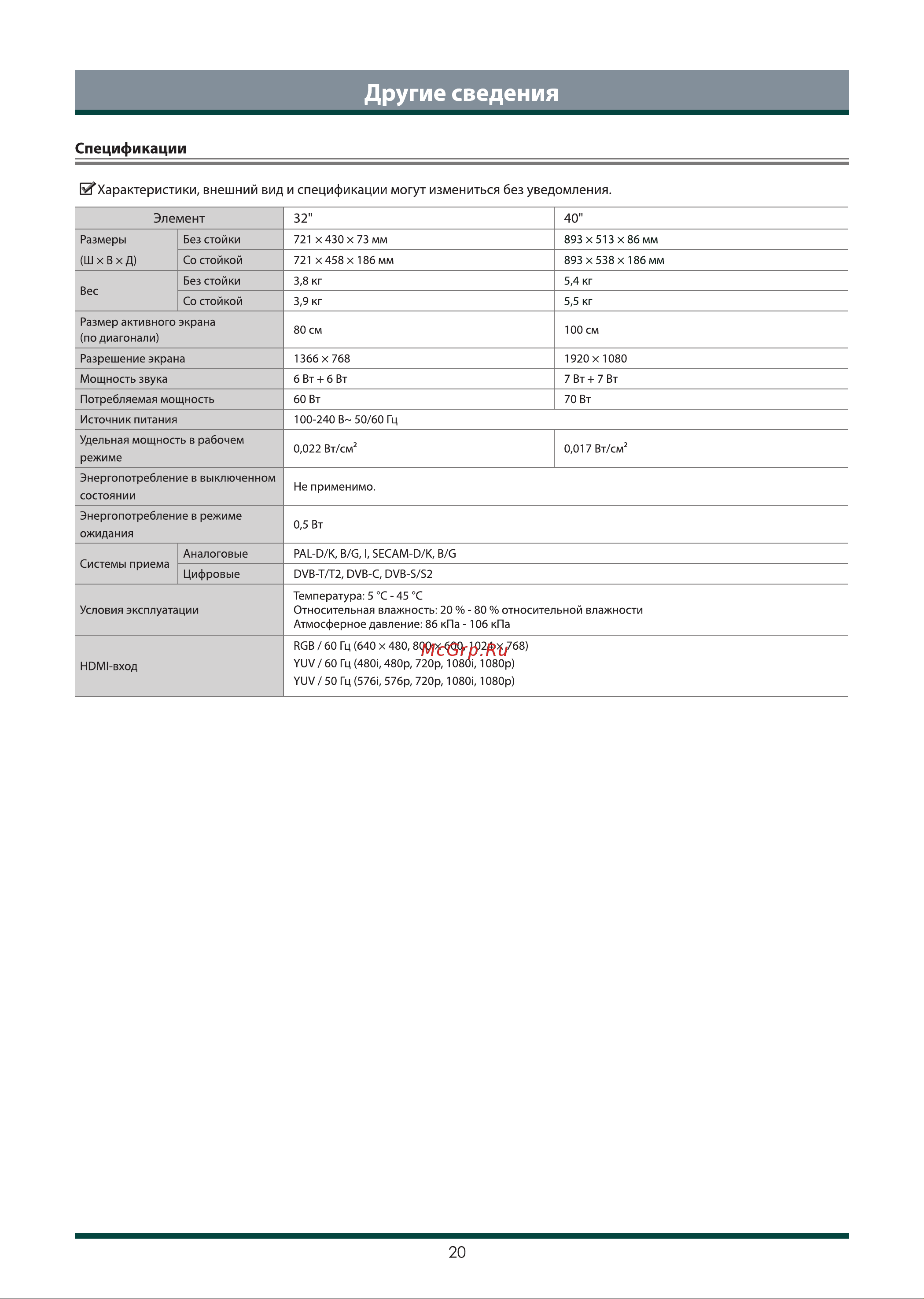 Toshiba 32V35LE Руководство по эксплуатации онлайн [21/25] 796384