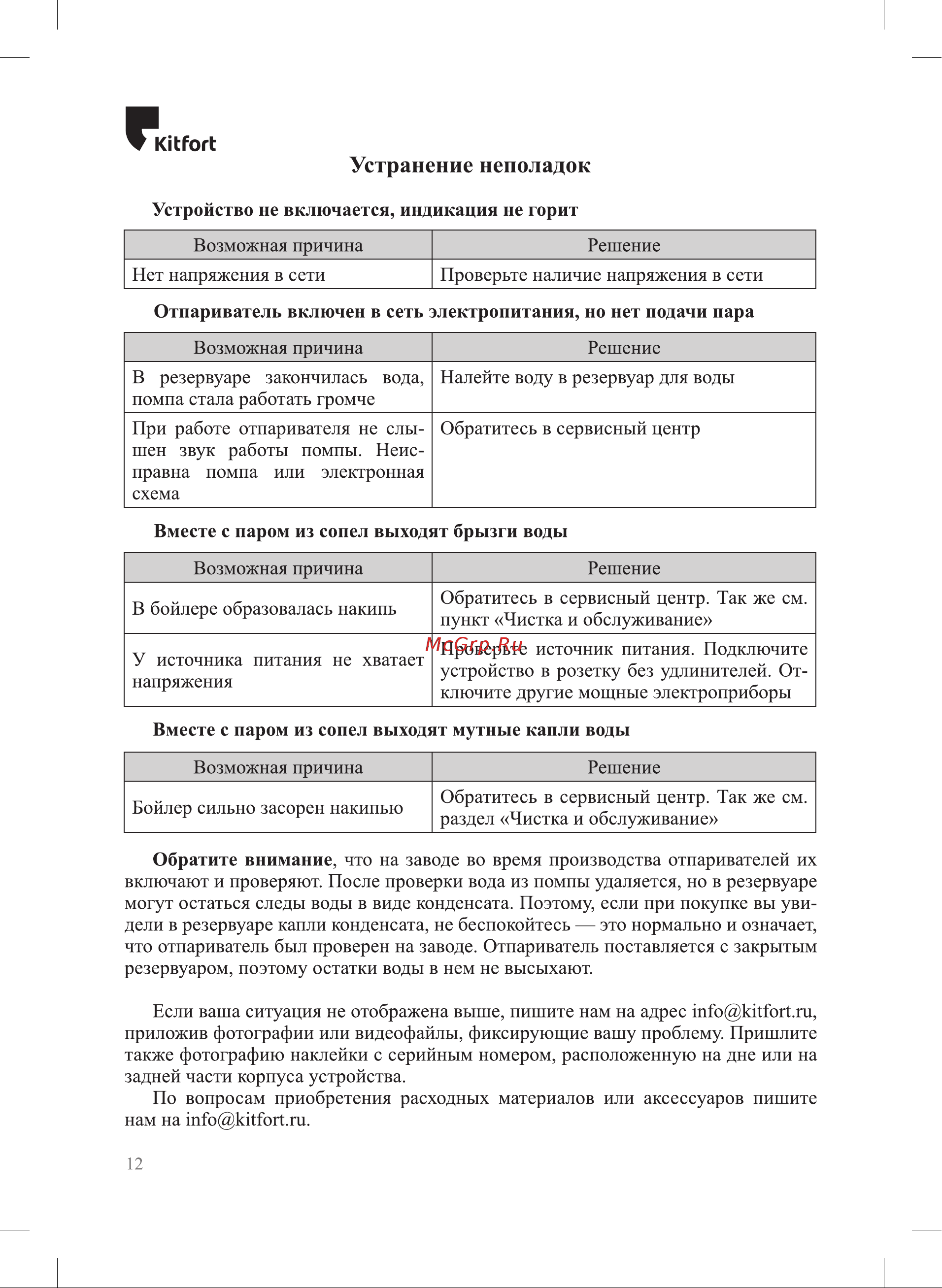 Kitfort КТ-9106 Руководство по эксплуатации онлайн [12/16] 796427