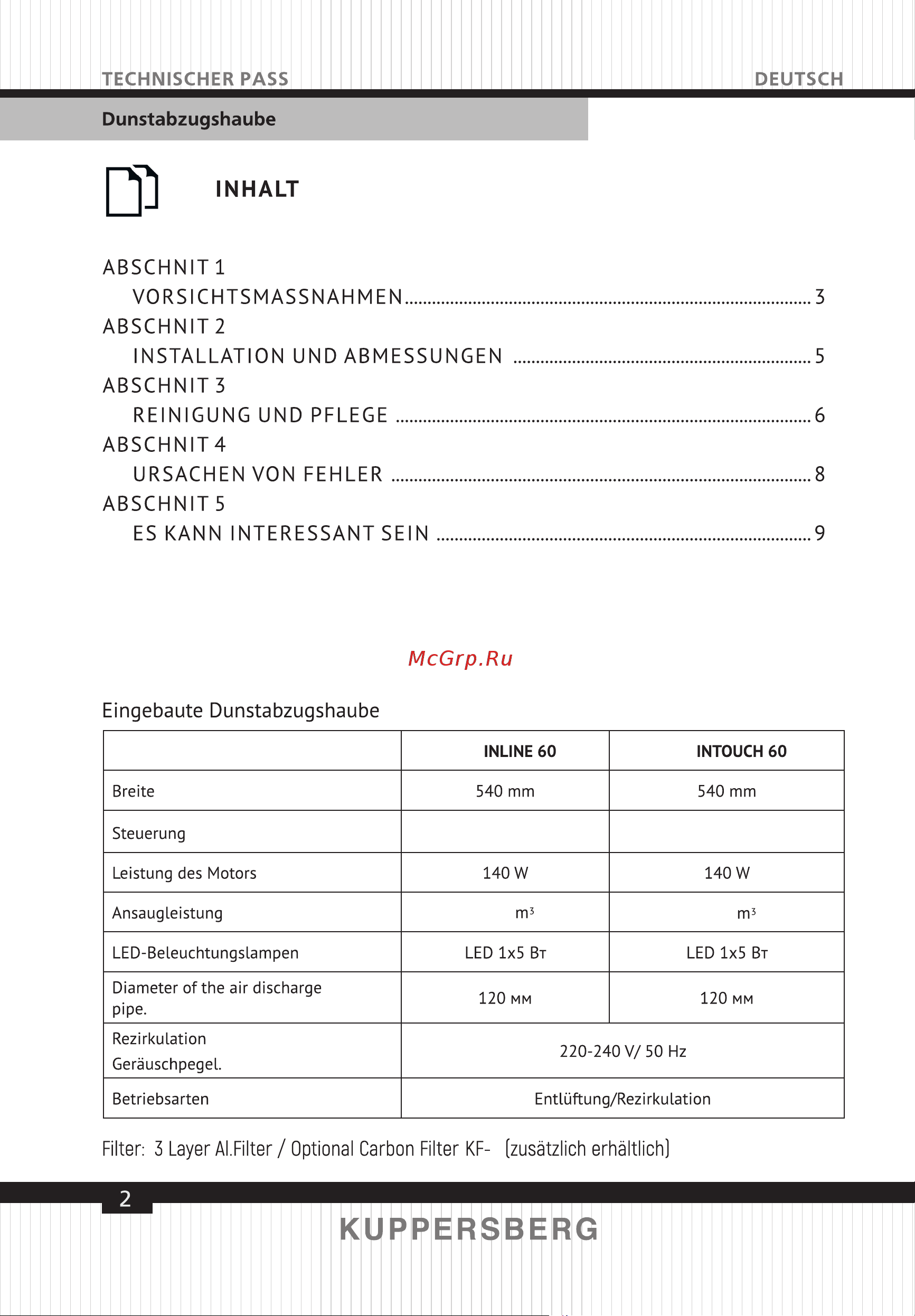 Kuppersberg INTOUCH 60 W [2/40] Page 2