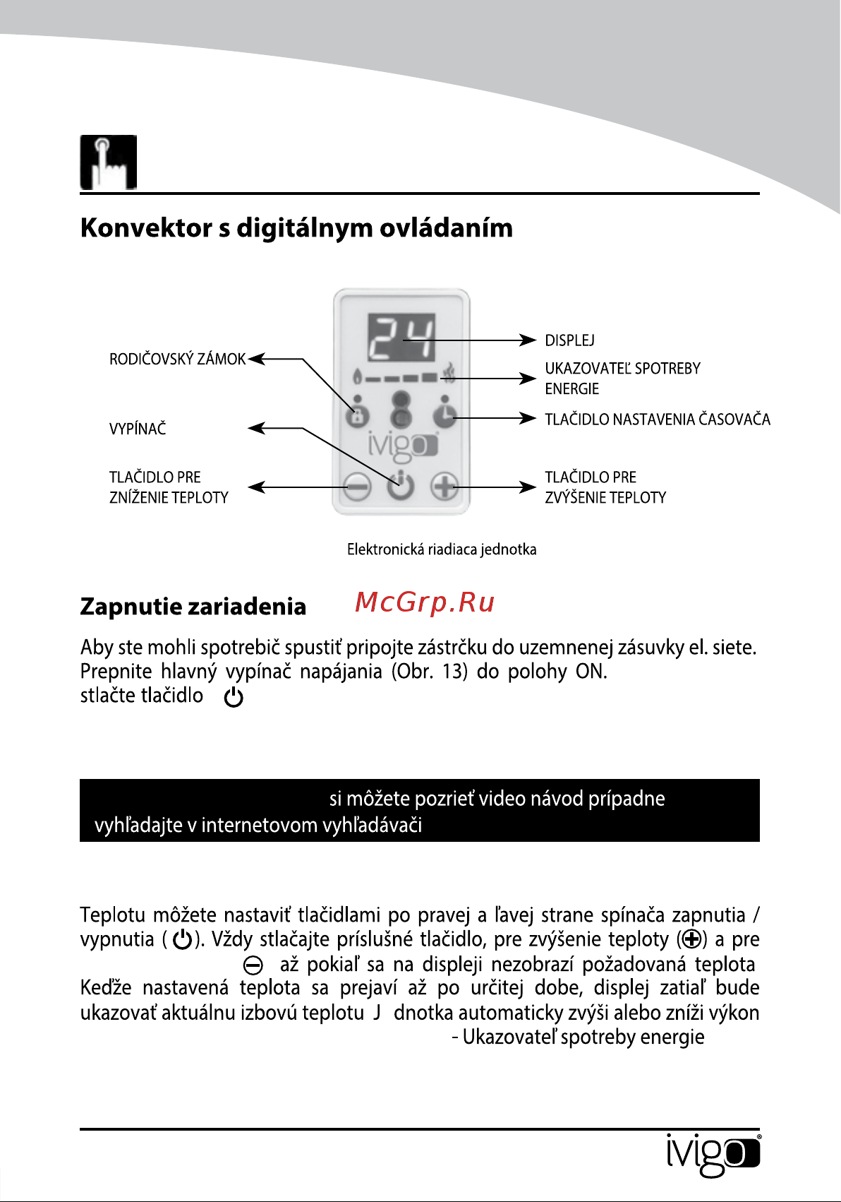 iVigo EPK4590E20 Champagne [223/328] Zvyšovanie alebo zni ovanie teploty