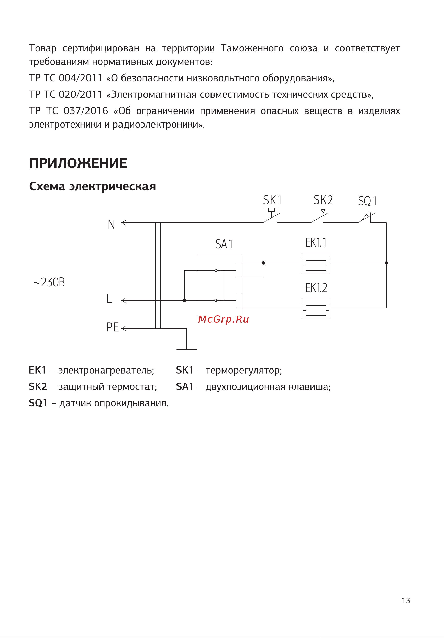 STARWIND SHV5520 2000Вт White Руководство по эксплуатации онлайн [13/16] 796661