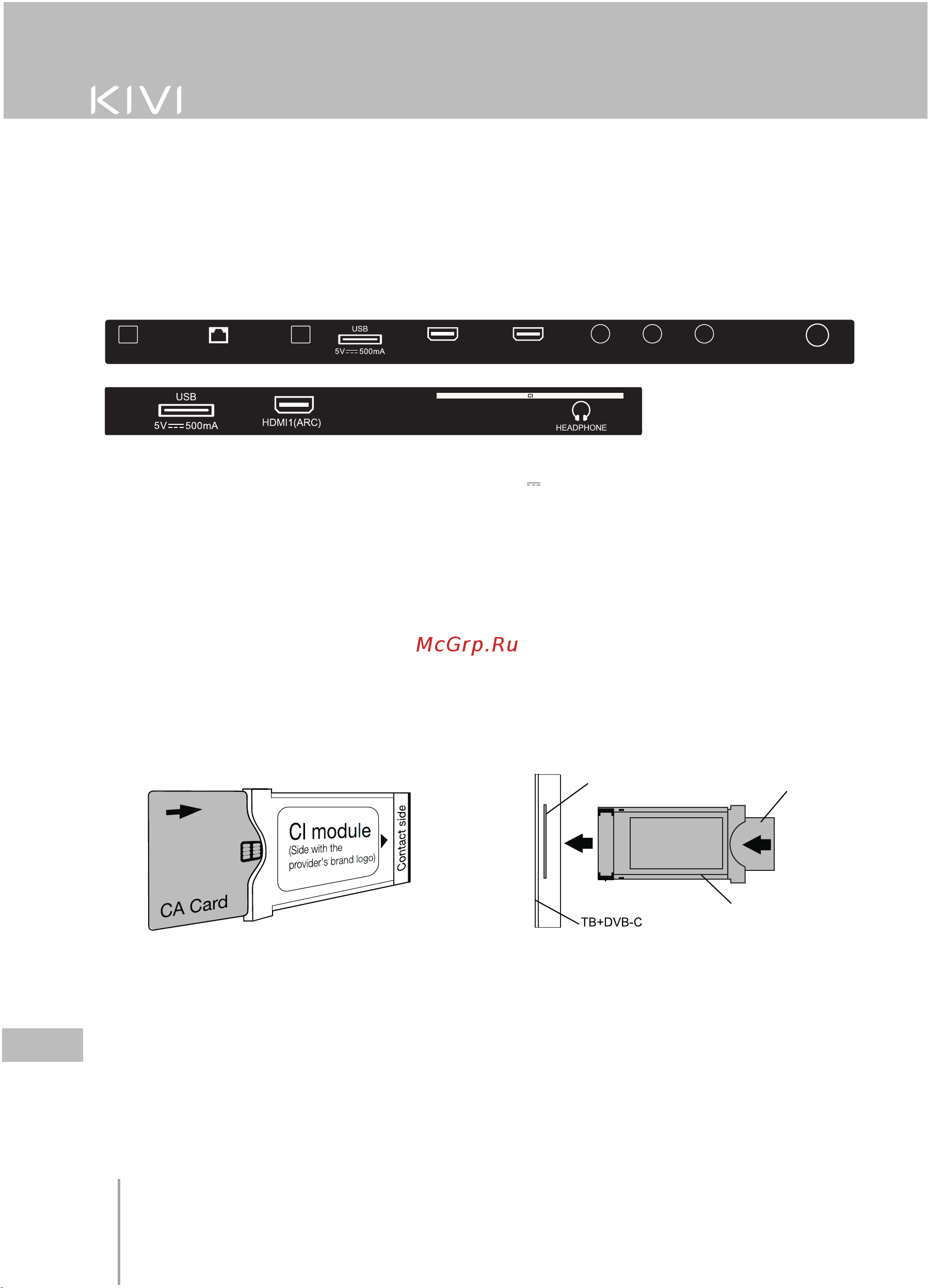 KIVI 24H740LB [88/97] Porturi de conectare