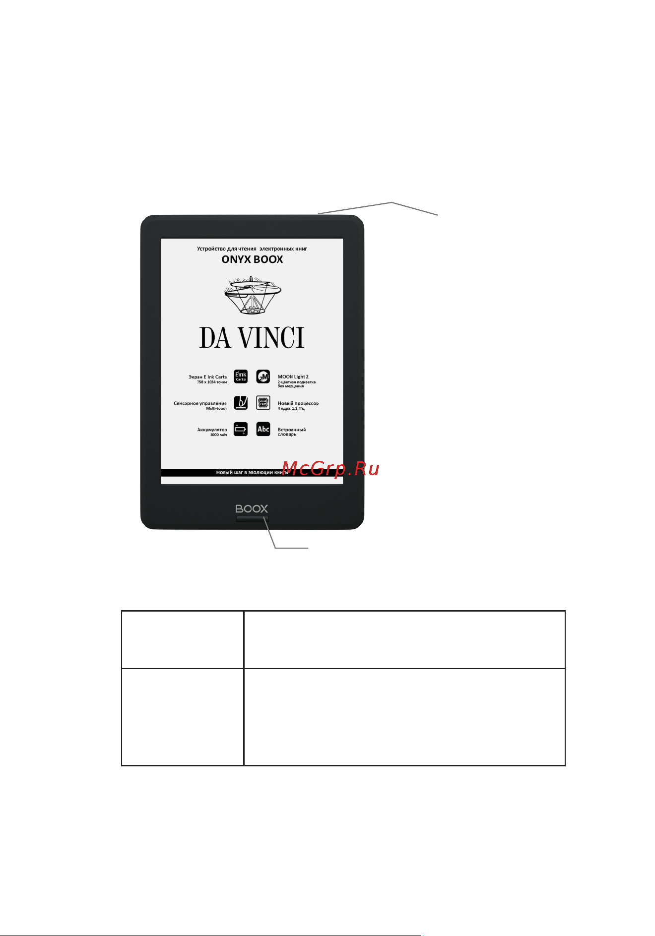 ONYX BOOX DaVinci Black [4/24] Внешний вид и управление
