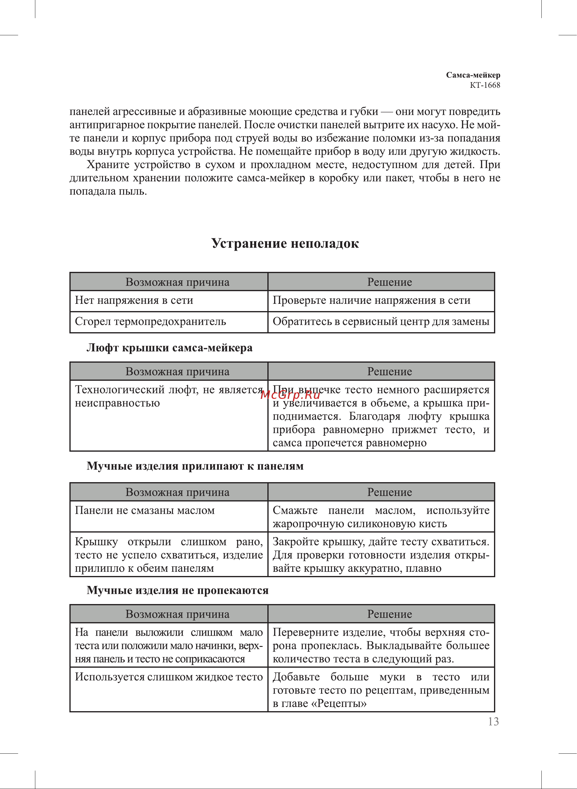 Kitfort КТ-1668 Руководство по эксплуатации онлайн [13/20] 796896