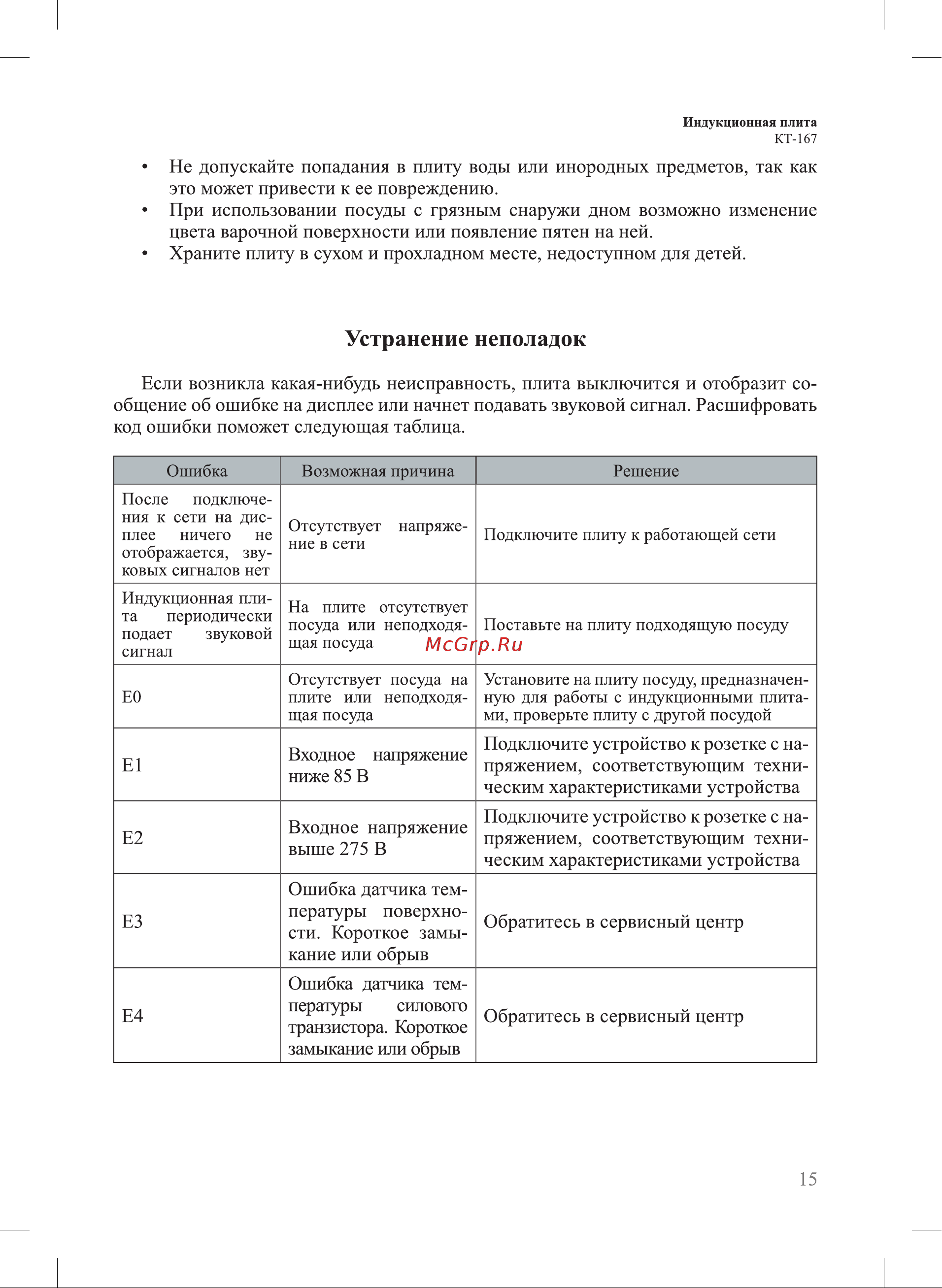 Kitfort КТ-167 Руководство по эксплуатации онлайн [15/20] 796903