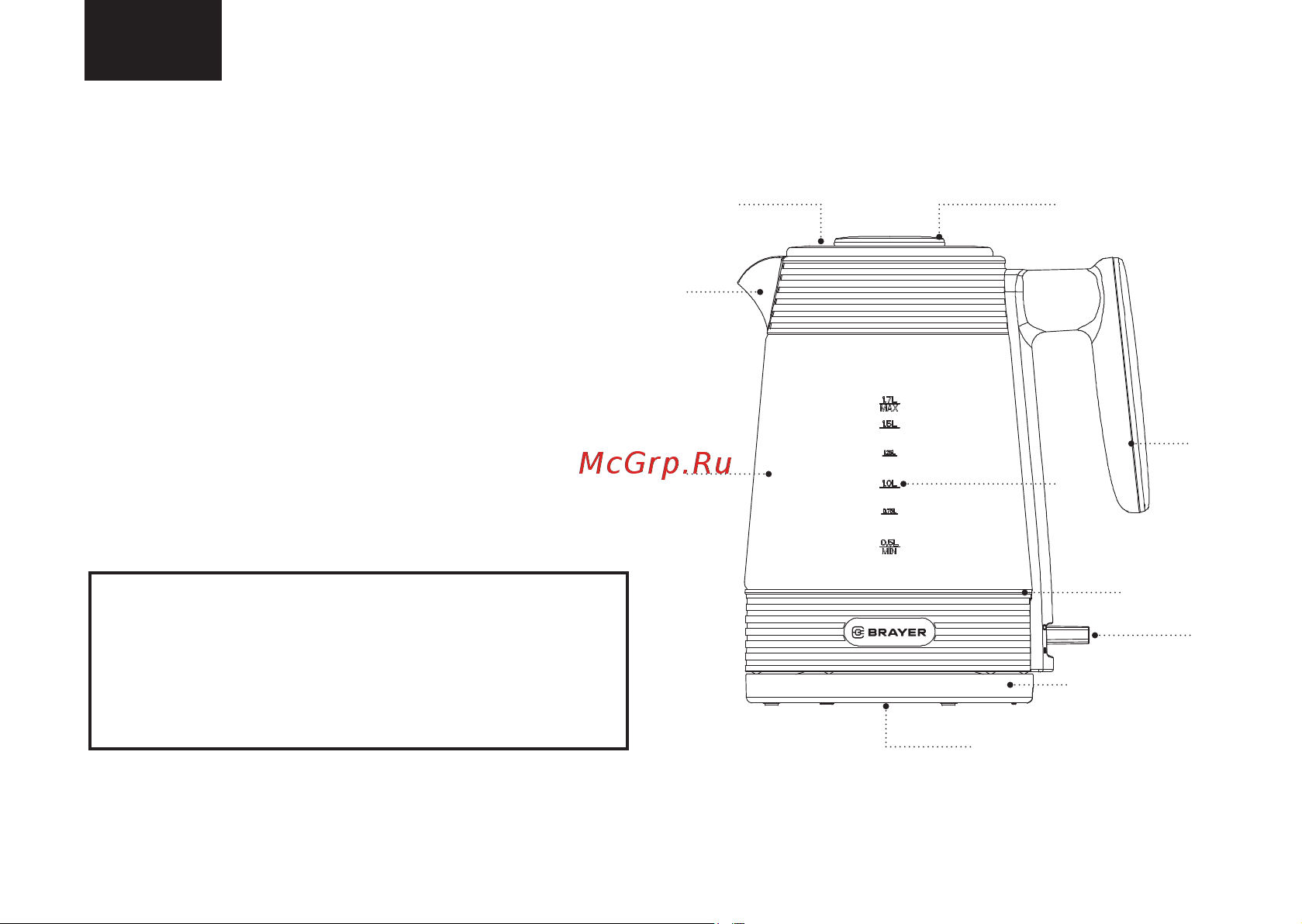 Brayer BR1053 черный [18/0] Чайник электрический br1053