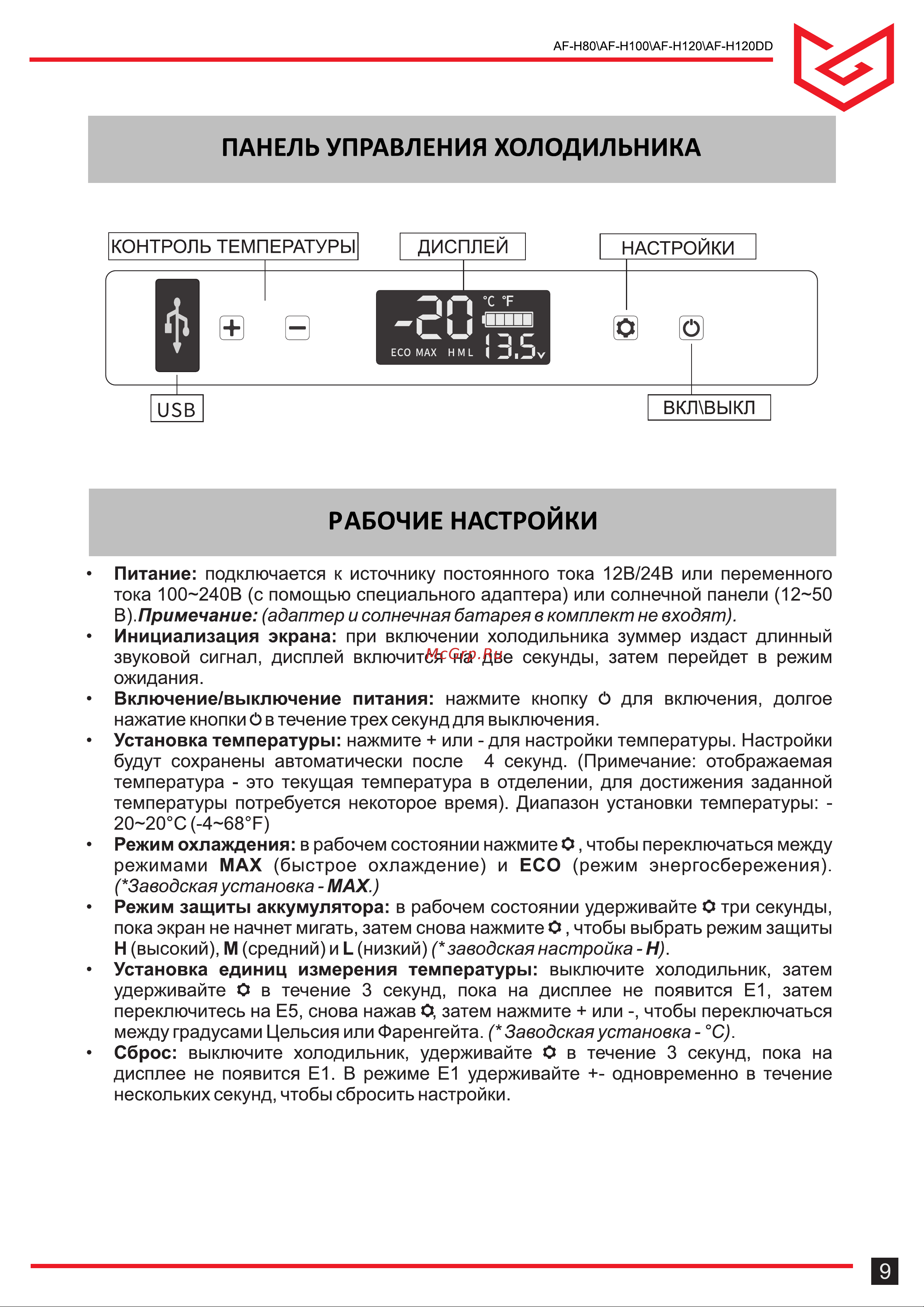 Meyvel AF-H100 [9/20] Страница 9