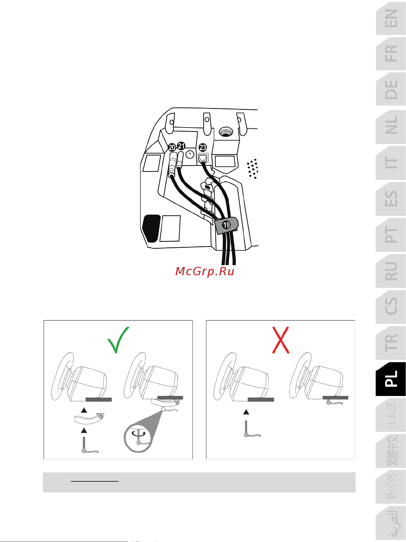 Thrustmaster T128 [294/567] Mocowanie kierownicy