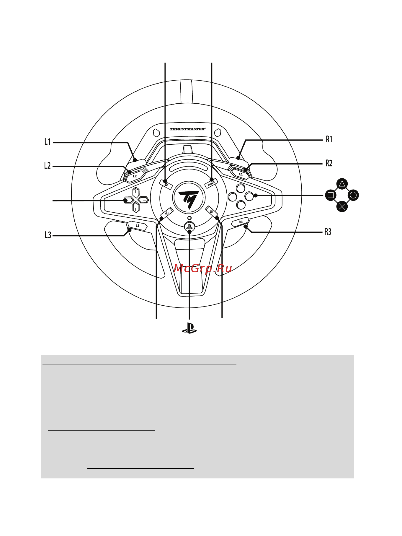 Thrustmaster T128 [527/567] A playstation 4 konzolok vagy playstation 5 konzolok gombkiosztása