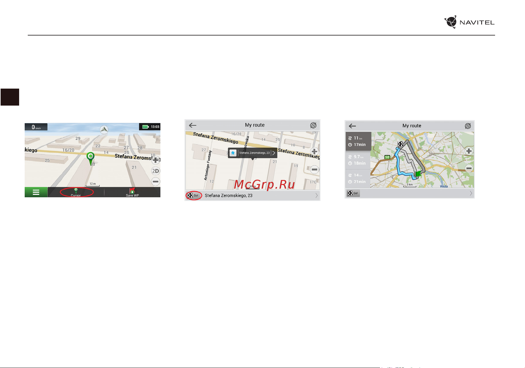 Navitel E777 TRUCK [59/194] Route to a point selected on the map