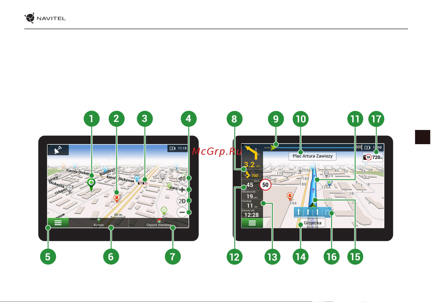 Navitel E777 TRUCK [72/194] A program felhasználói kezelőfelülete