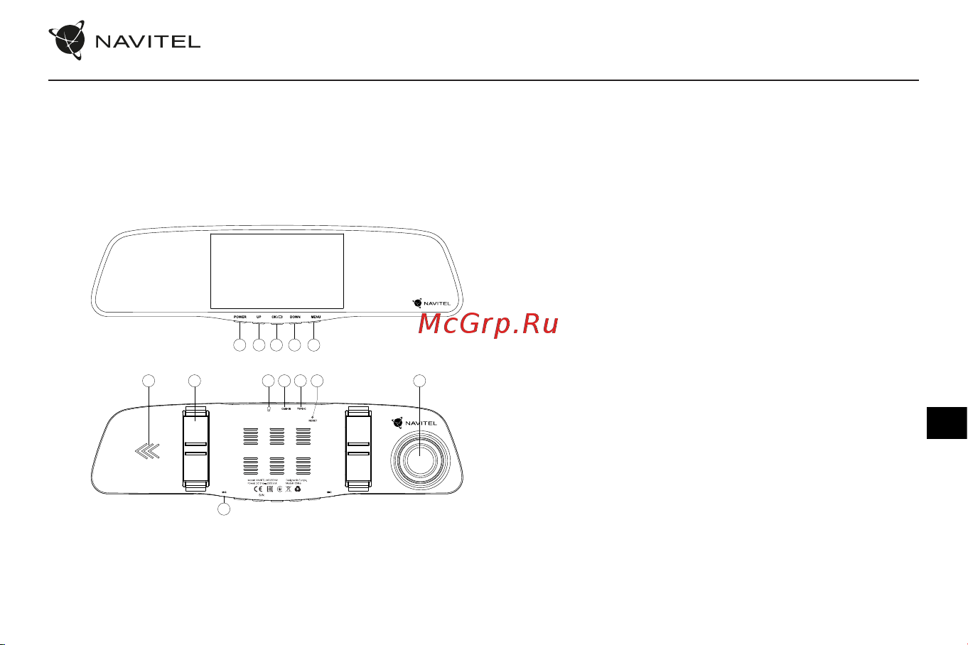 Navitel MR255 NV [58/88] Componente dispozitiv