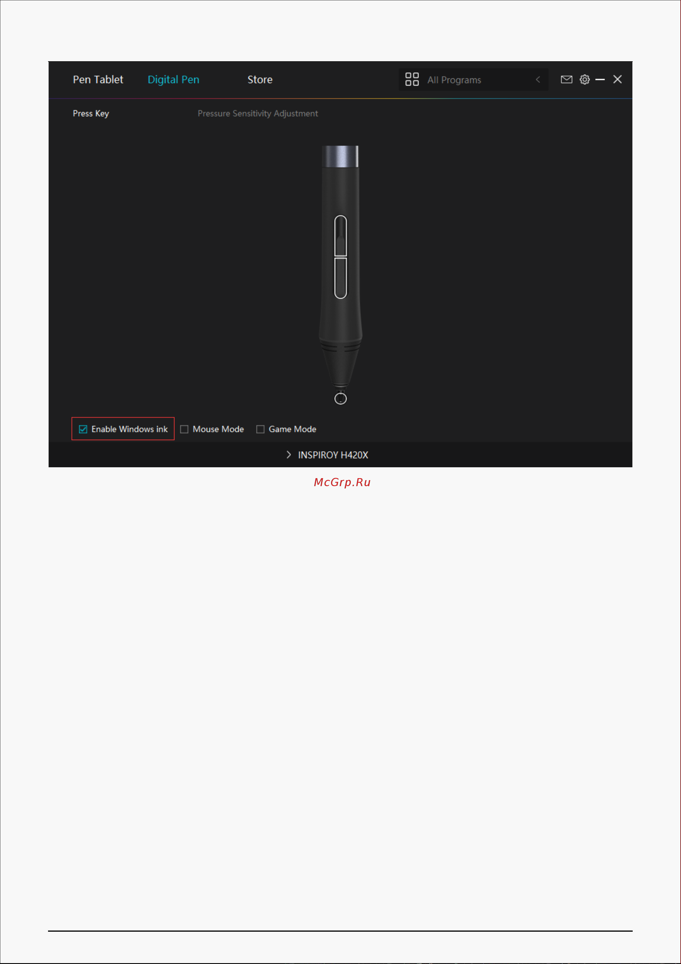 Huion RTP-700 Black [19/32] Mode selection