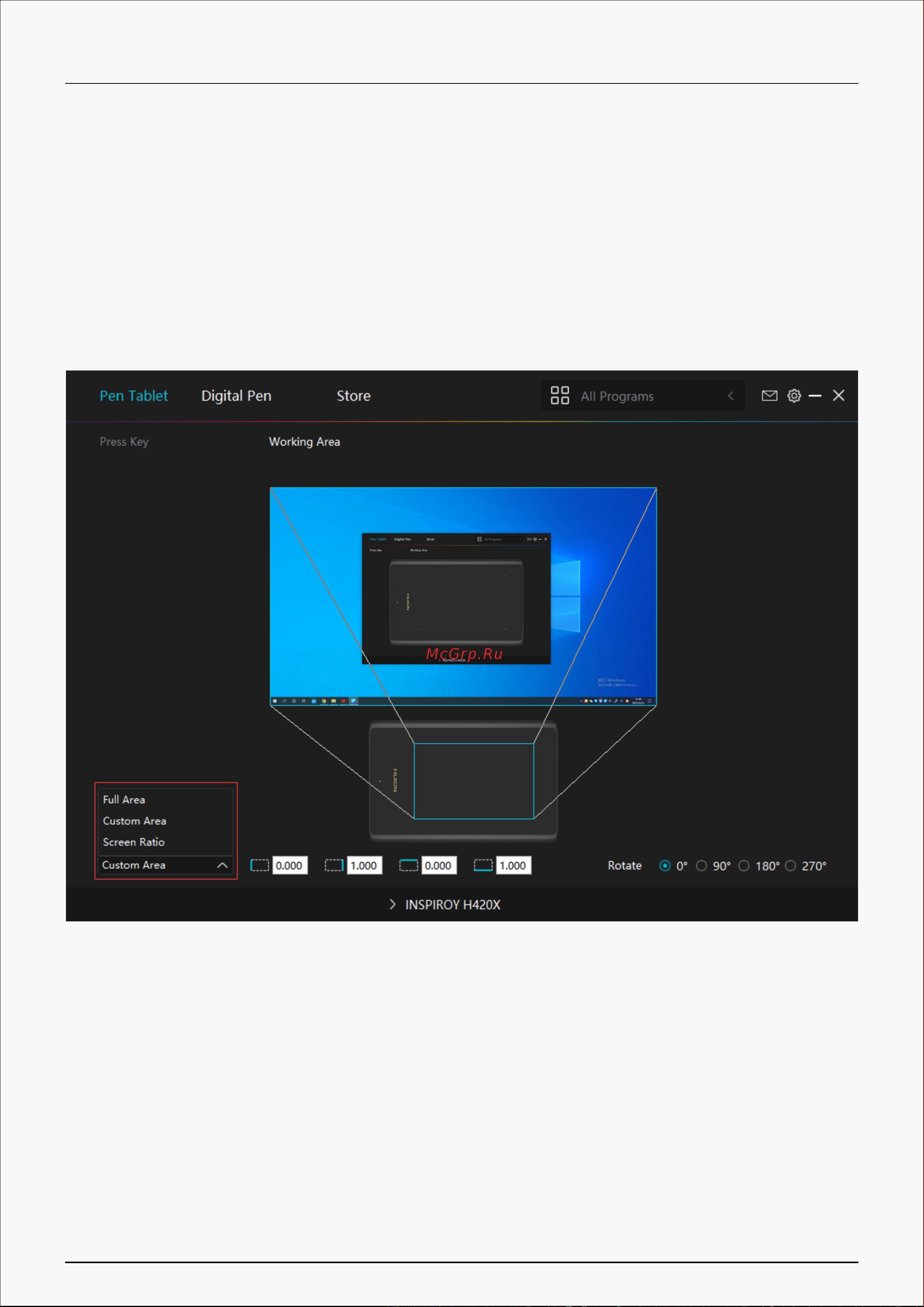 Huion H420X Black [11/30] Working area setting
