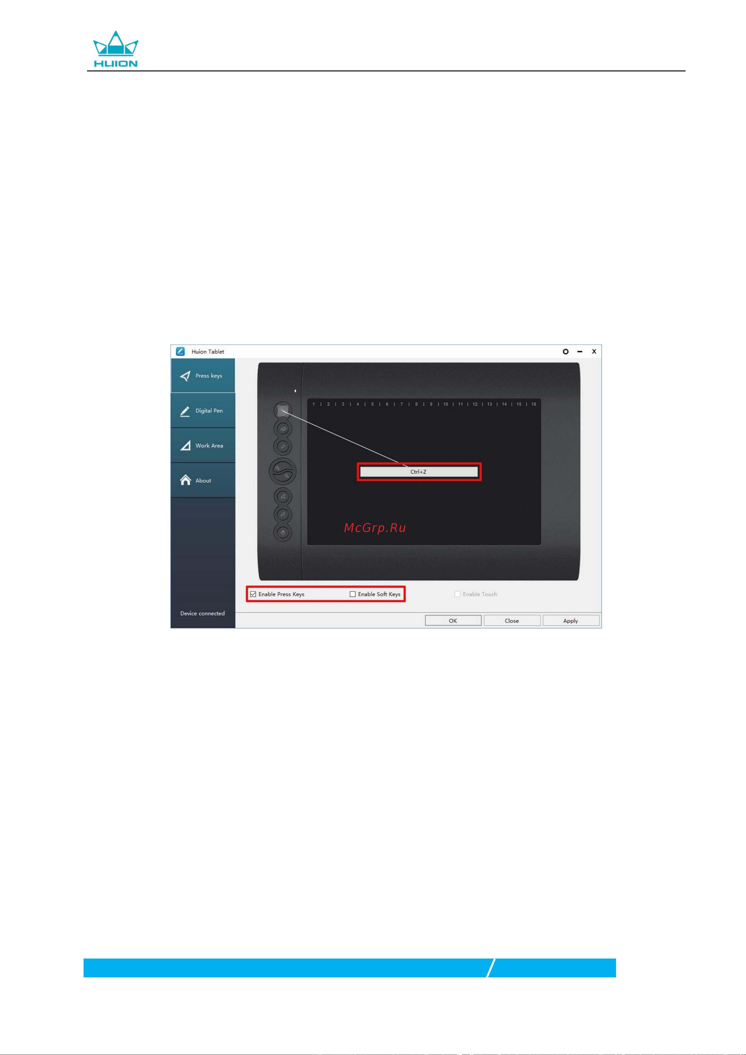 Huion H610PRO v2 Black [13/19] Настройка экспресс клавиш