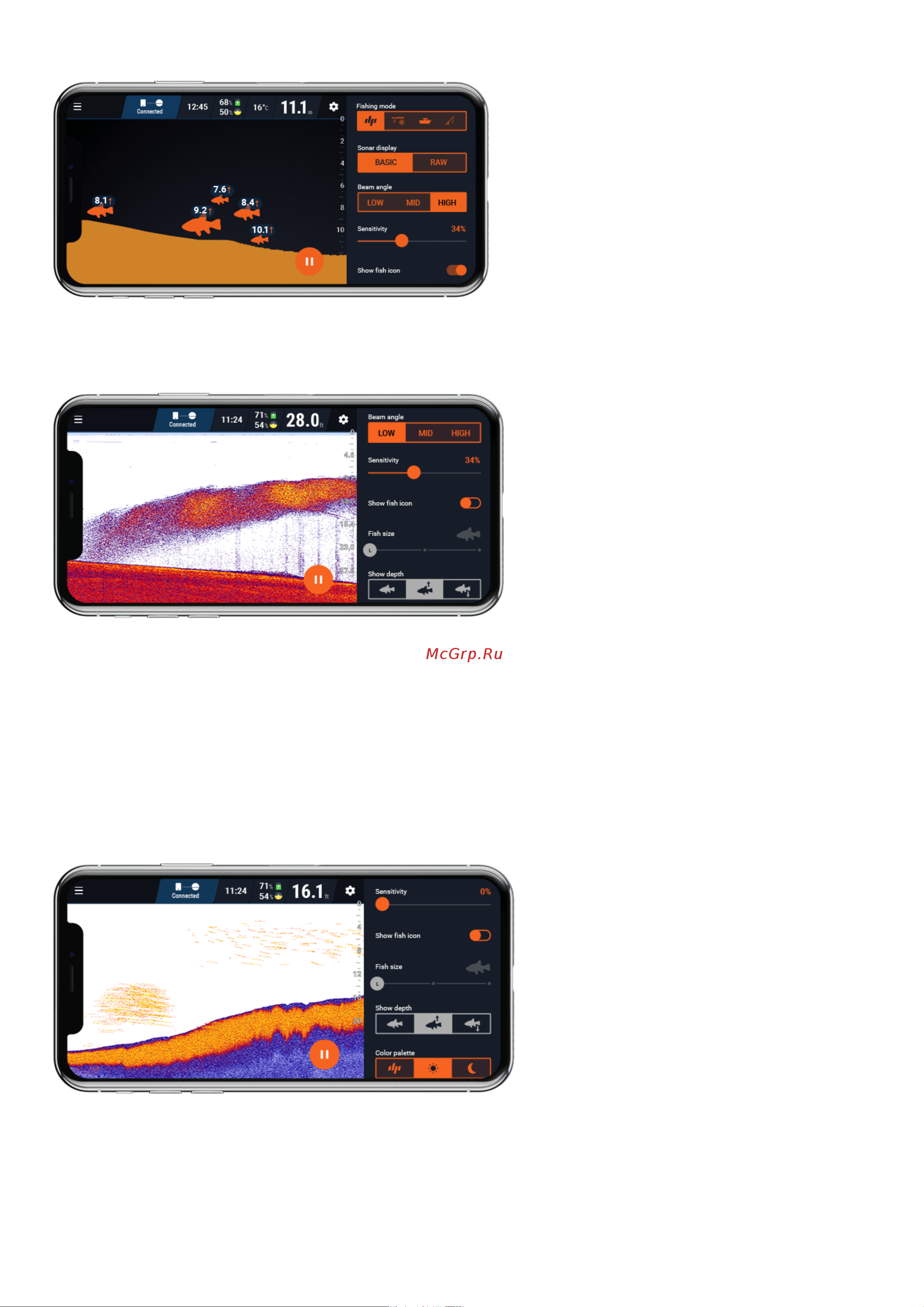 Deeper DP4H10S102 фонарь и держатель для смартфона в комплекте Руководство по эксплуатации онлайн [63/105] 806114