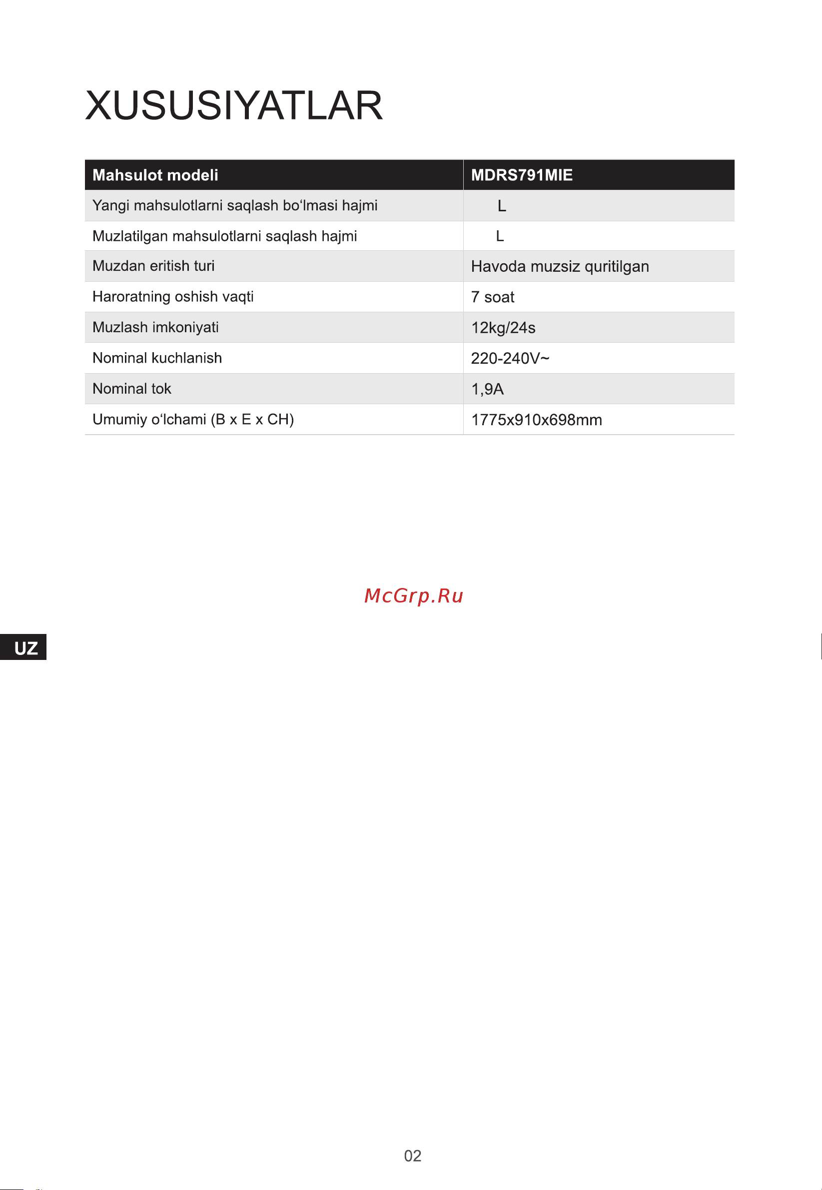 Midea MDRS791MIE28 Руководство по эксплуатации онлайн [71/105] 797879