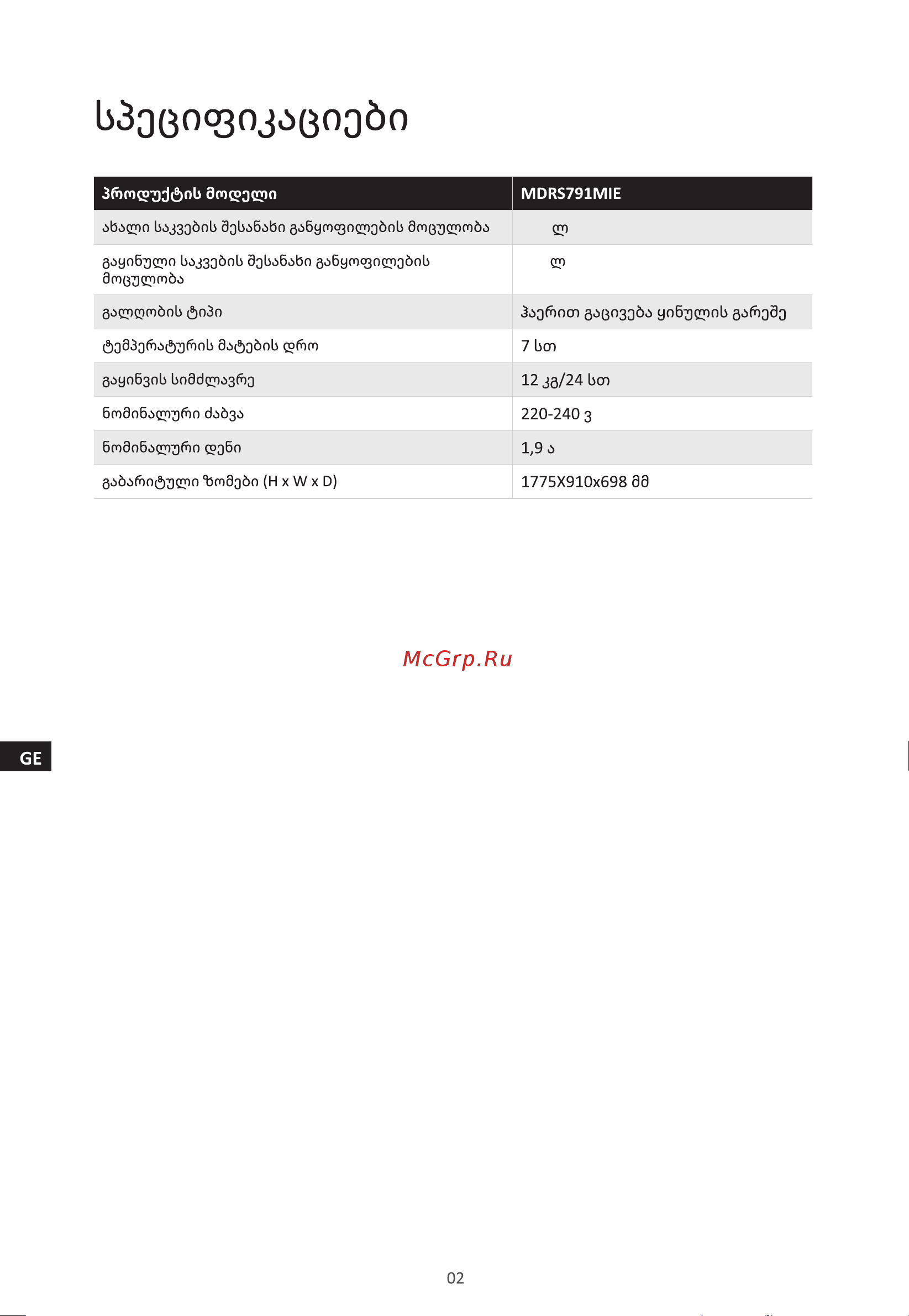Midea MDRS791MIE28 Руководство по эксплуатации онлайн [88/105] 797879