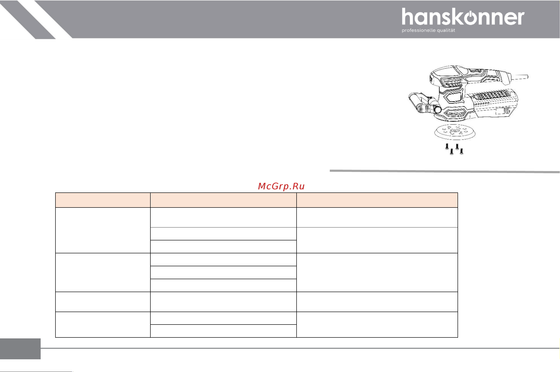 Hanskonner эксцентриковая HOS8145R [9/24] Техническое обслуживание оборудования