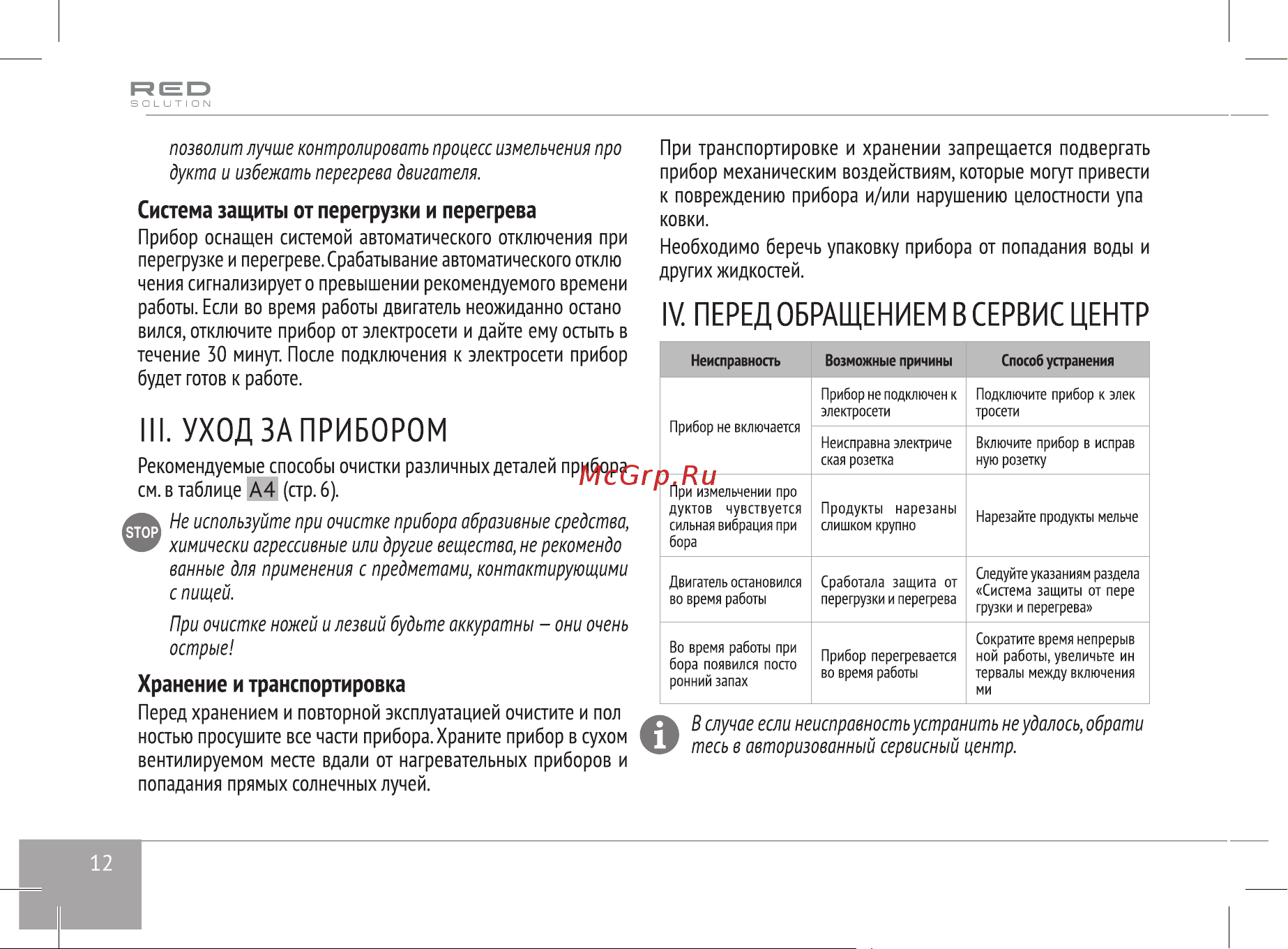 RED Solution RHB-CB2986 Руководство по эксплуатации онлайн [12/21] 797685