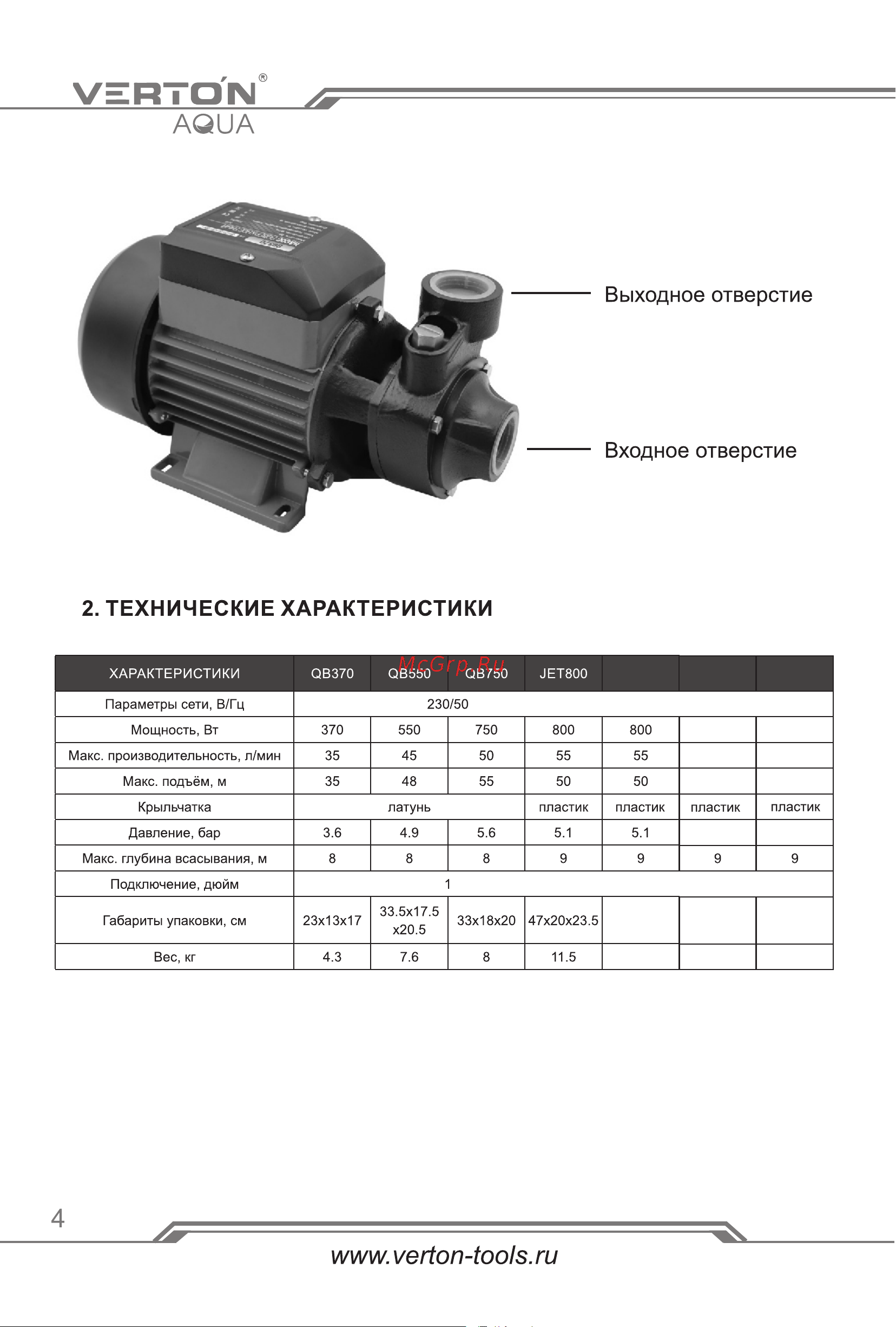 VERTON QB370 [4/18] Страница 4
