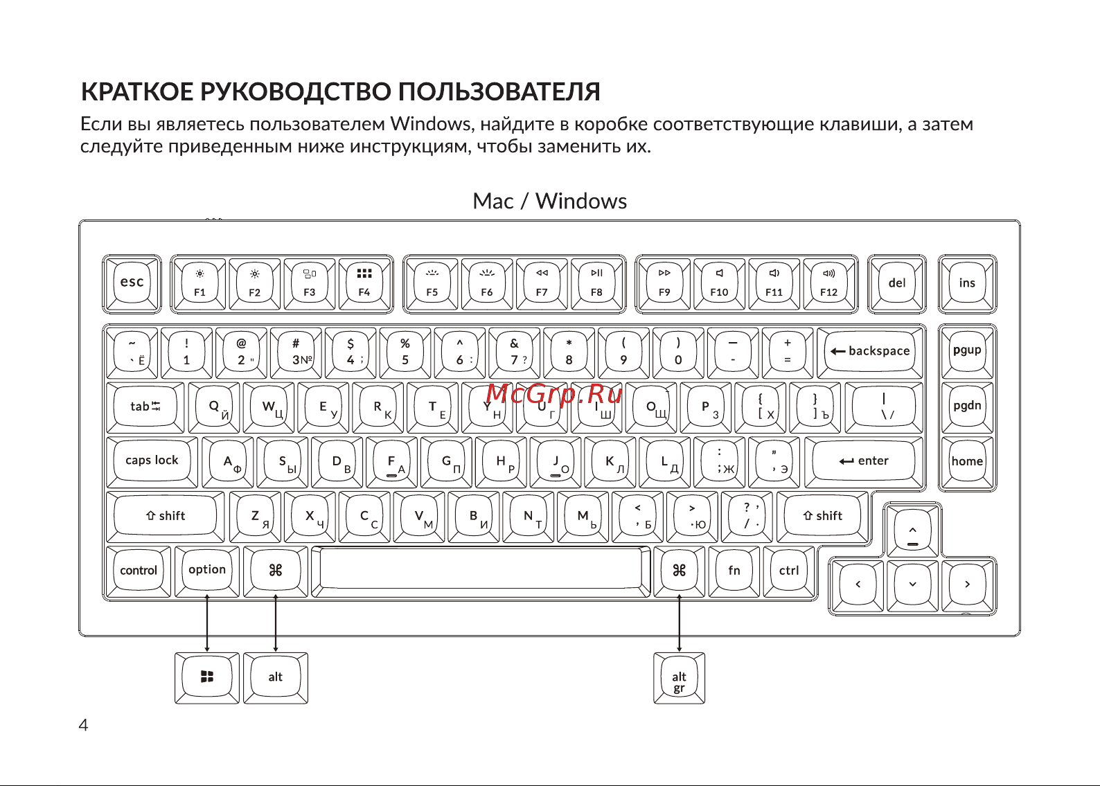 Keychron Q1-O3-RU Руководство по эксплуатации онлайн [4/32] 798017