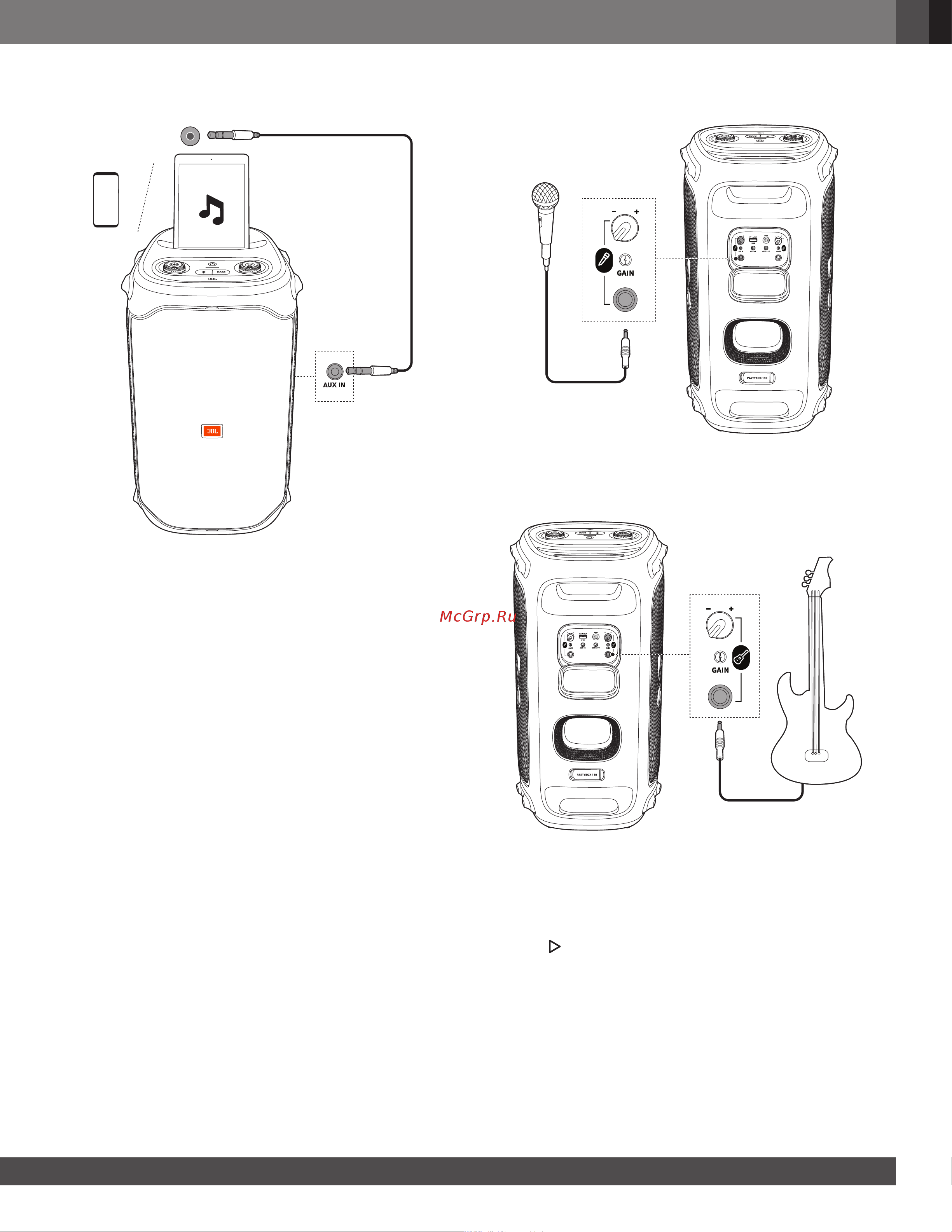 JBL PARTYBOX 110 AM [11/17] Подключение aux